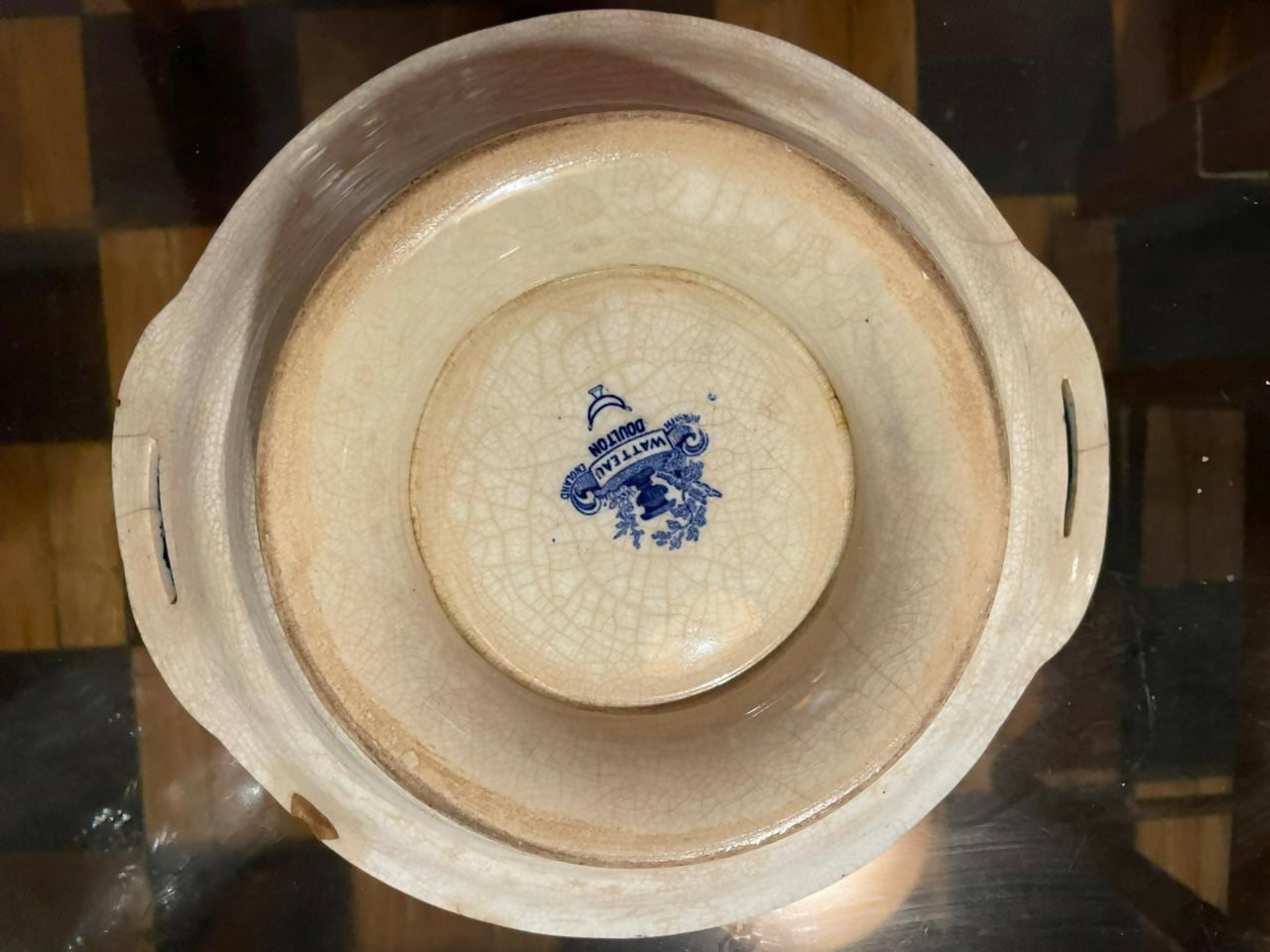Fruteira em faiança inglesa Royal Doulton Cena Galante Azul
