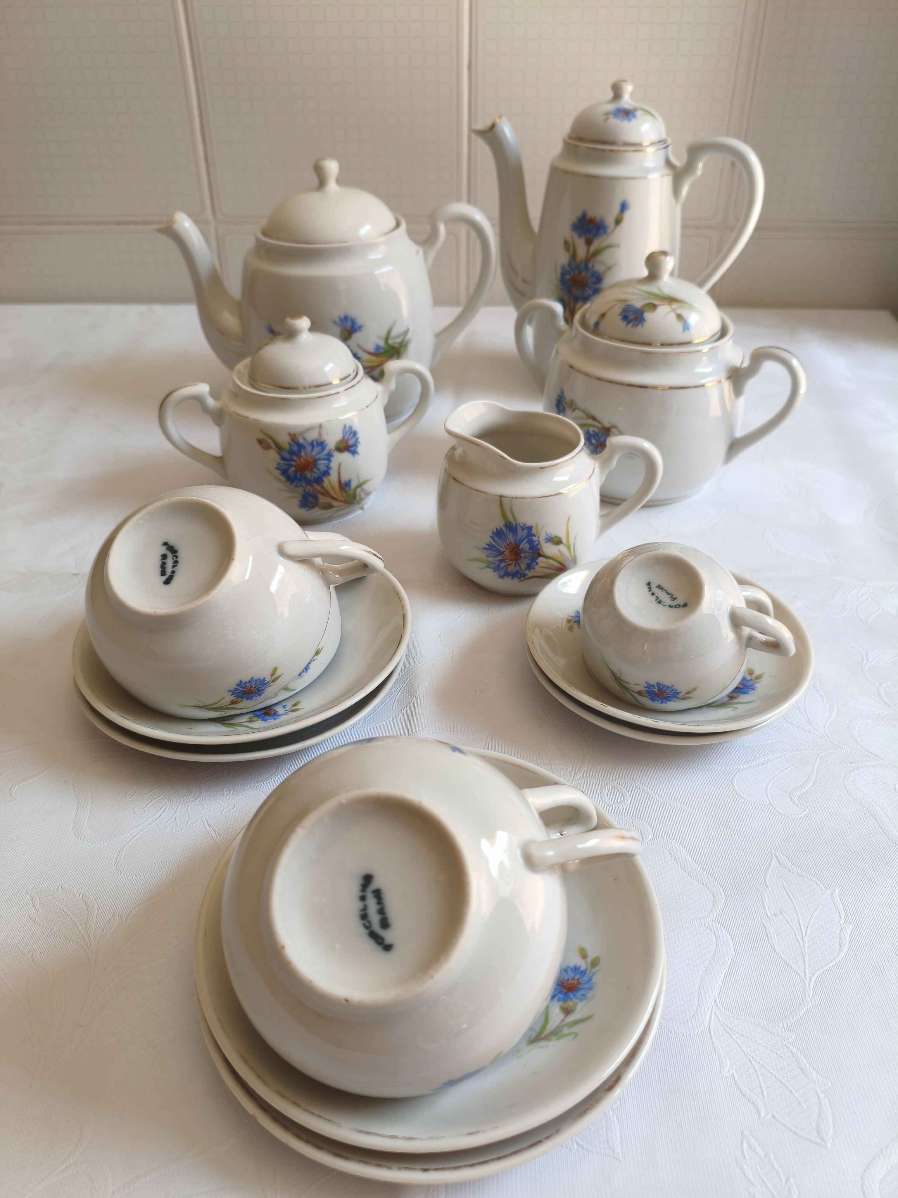 Serviço de chá e café em porcelana Rami