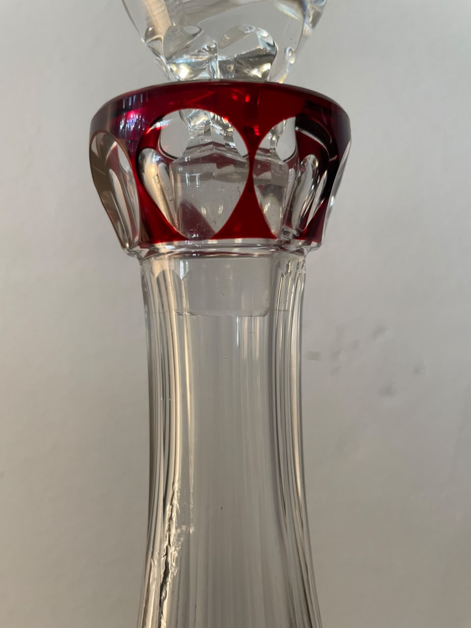 Conjunto Licoreira e 4 taças cristal double rubi