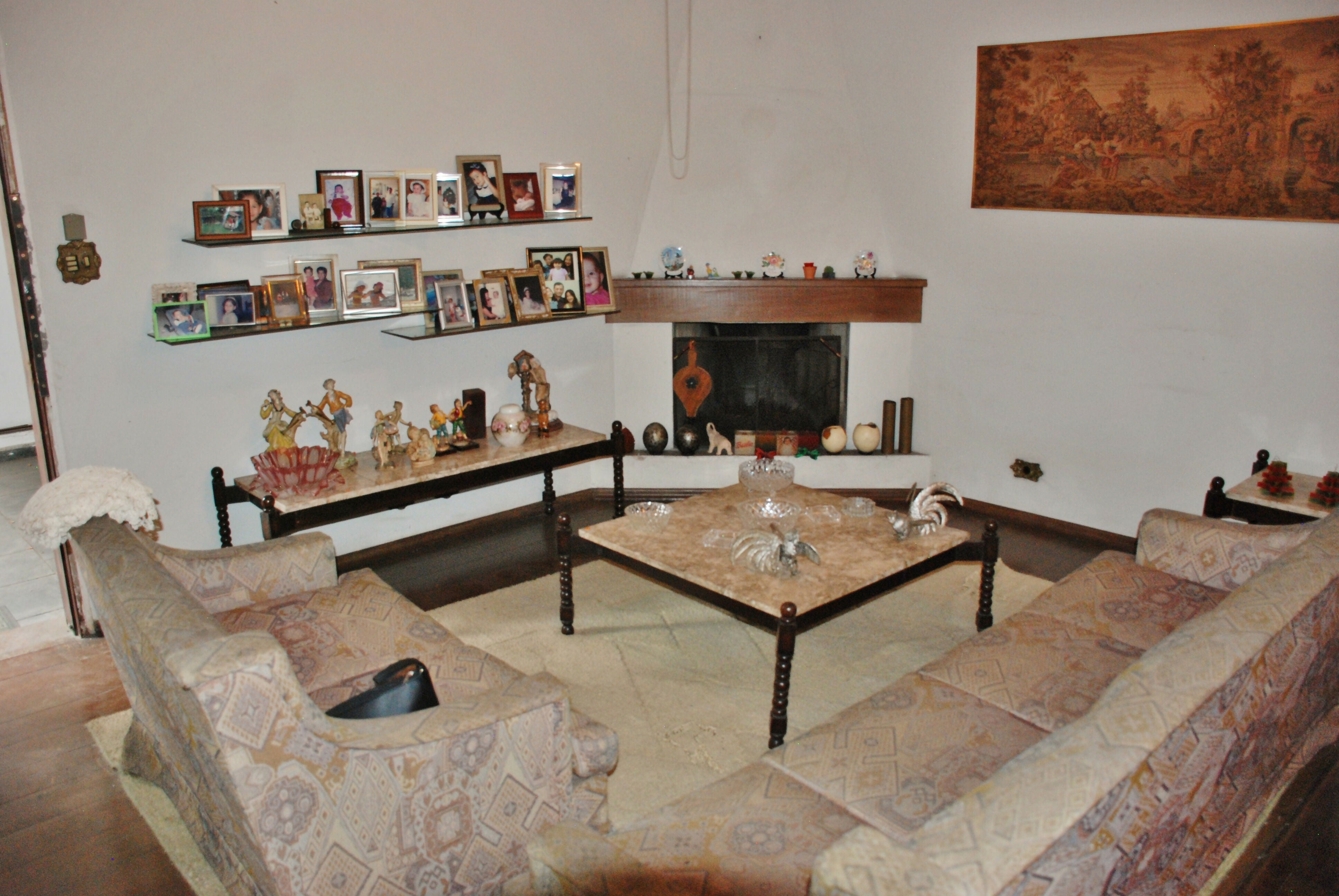 quadro italiano em tecido gobelen anos 60 - 70 - 1,60 X 0,67 com selo