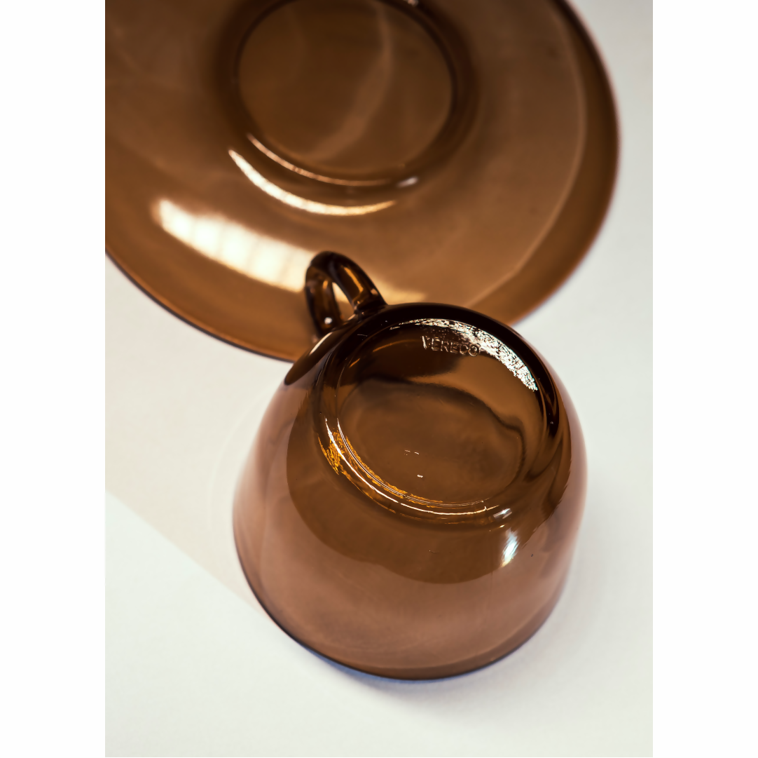 Conjunto 06 Xícaras Fumê - Vereco France - Caixa Original - Anos 60/70