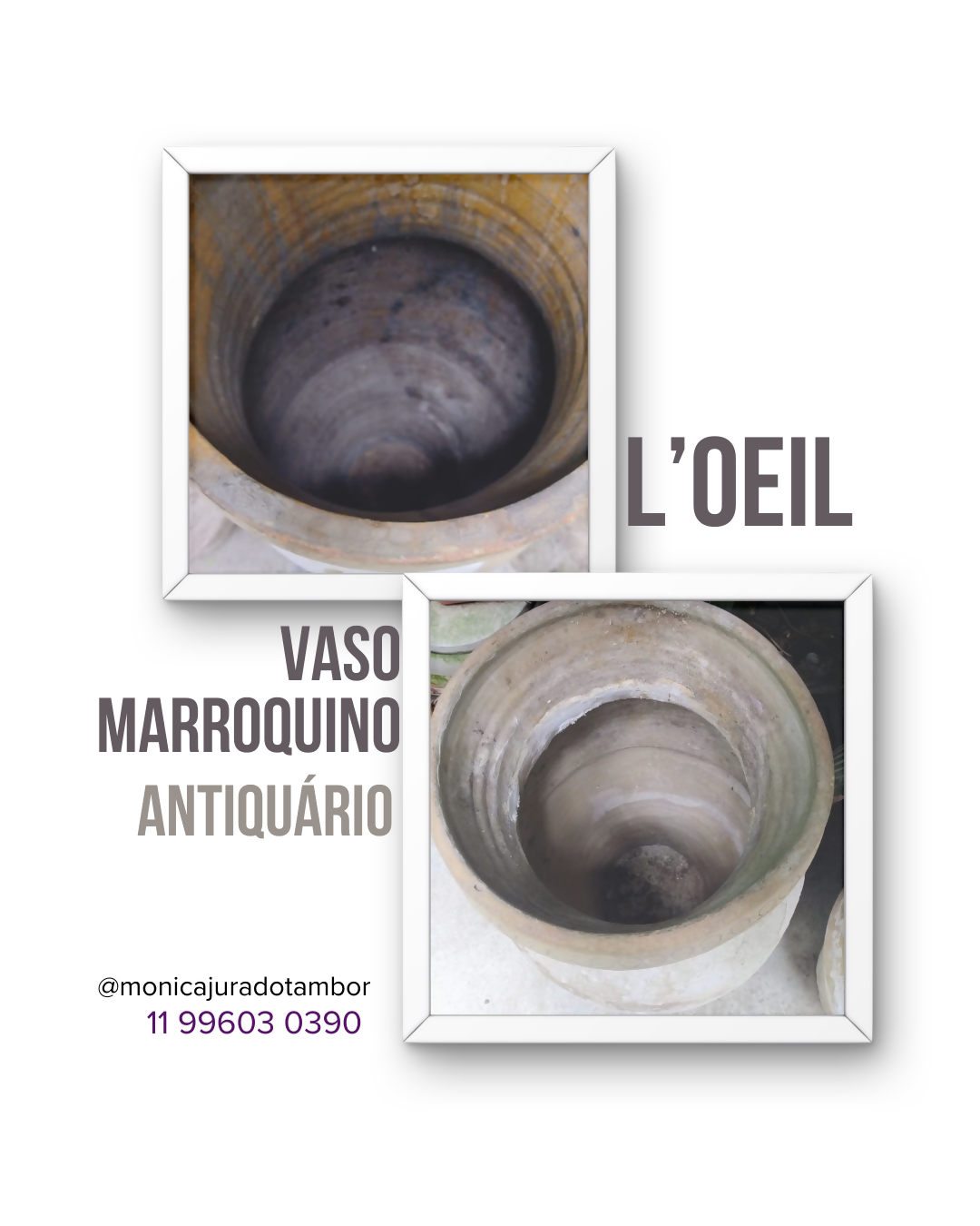 2 VASOS MARROQUINOS - Peça de antiquário adquirido no final dos anos 80 na Loeil