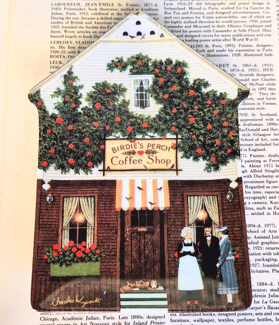 Pratos de parede decorativos de casinha. Produzidos pela Bradford Exchange, em porcelana, para a coleção Wysocki Folktown. 