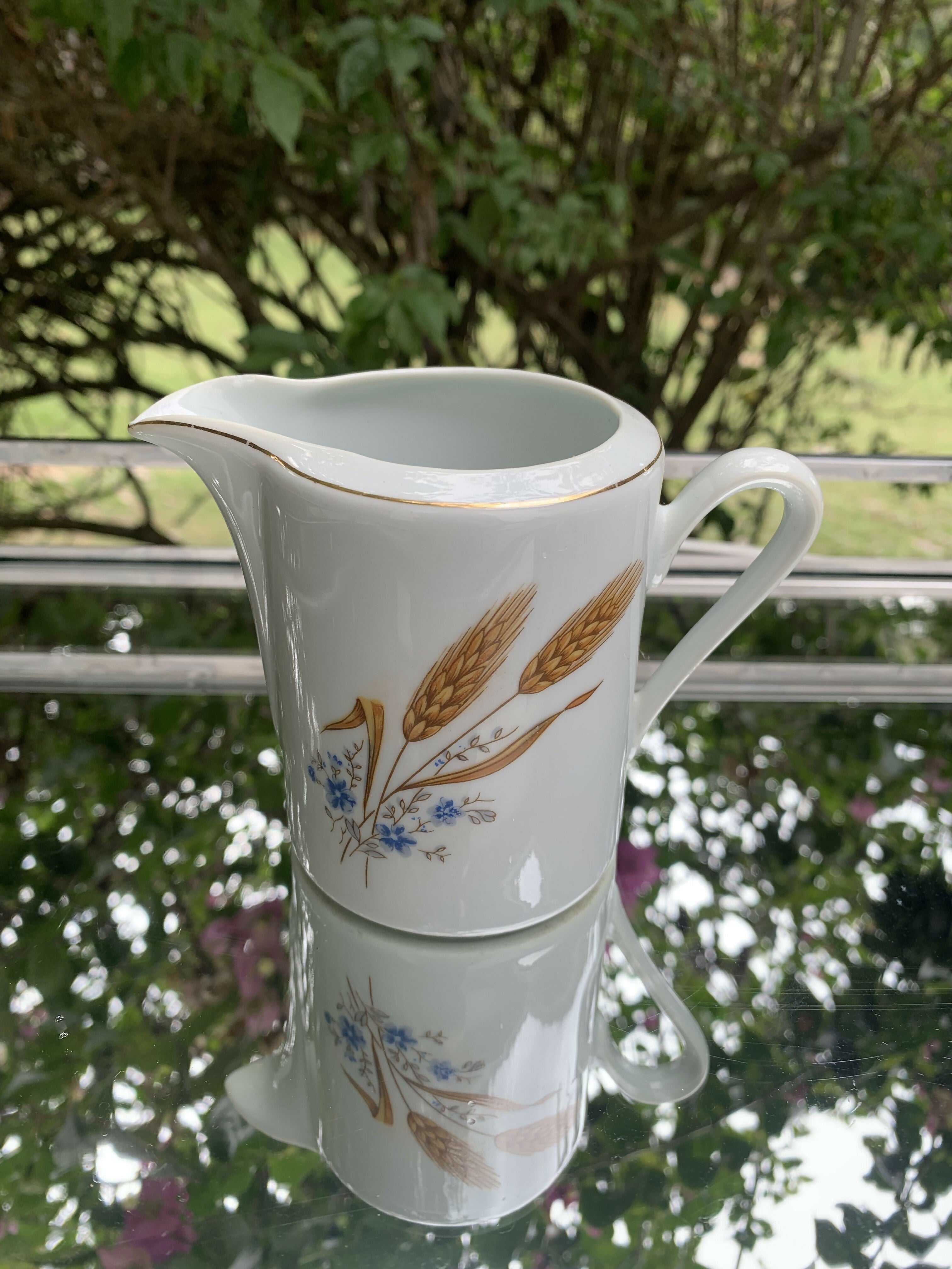 Leiteira antiga porcelana Real Trigo
