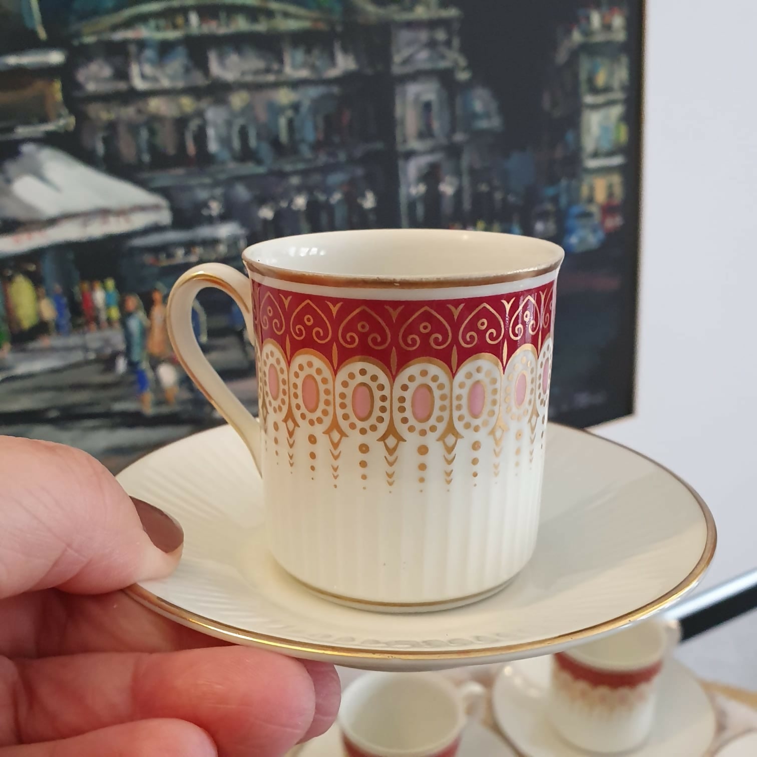 Conjunto para café e chá em porcelana argentina Verbano, 29 peças. Primeiríssima qualidade, impecável!