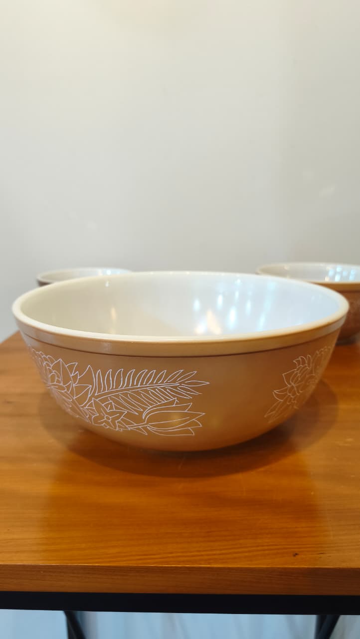 Conjunto Vintage De 3 Tigelas Pyrex By Corning – Decoração Floral