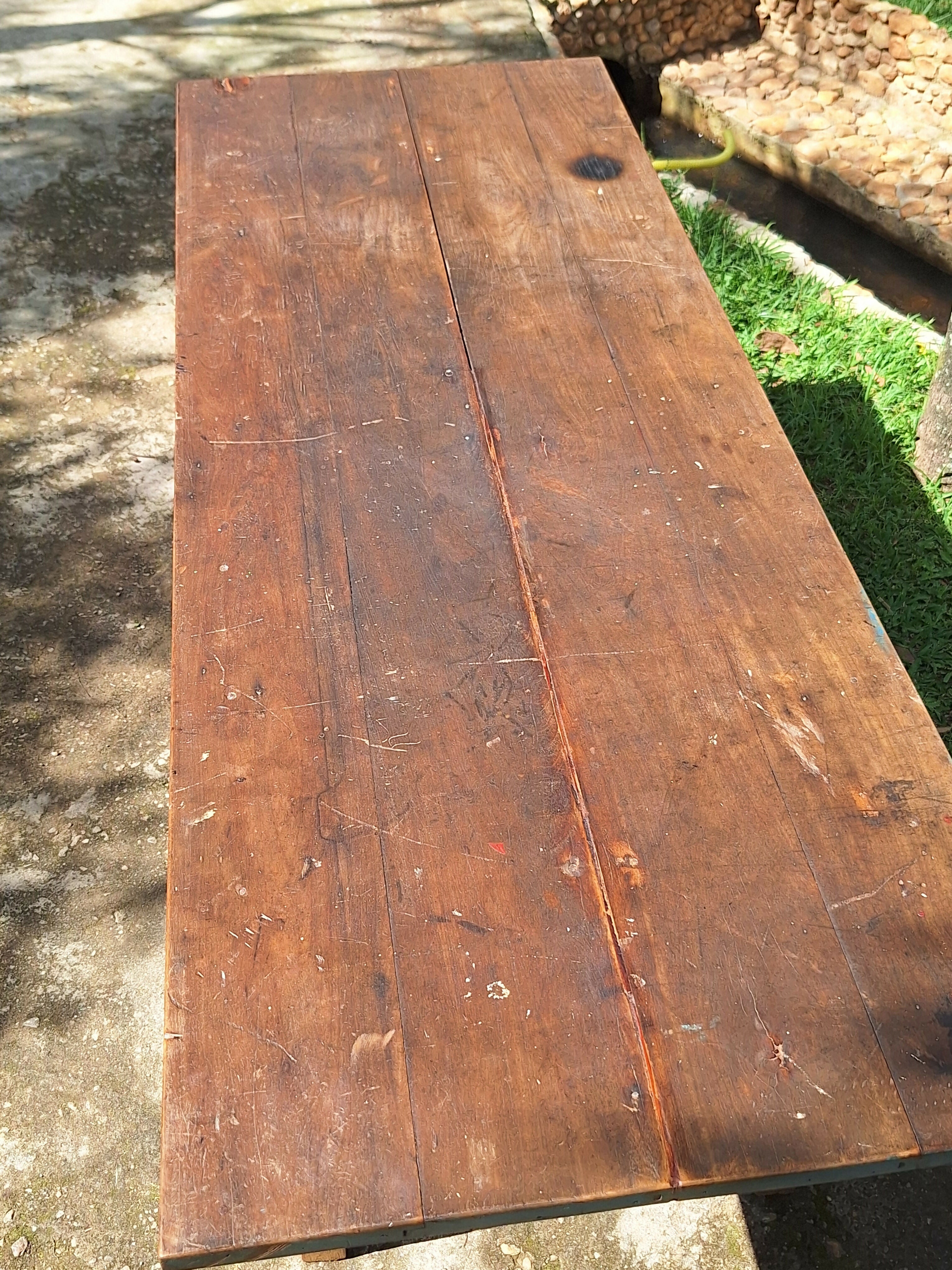 Mesa de Jantar Atntiga Madeira Maciça Garimpo Mineiro