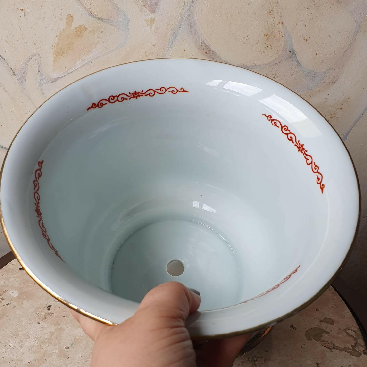 Cachepot em porcelana chinesa Lee´s ao gosto Família Rosa com presentoir