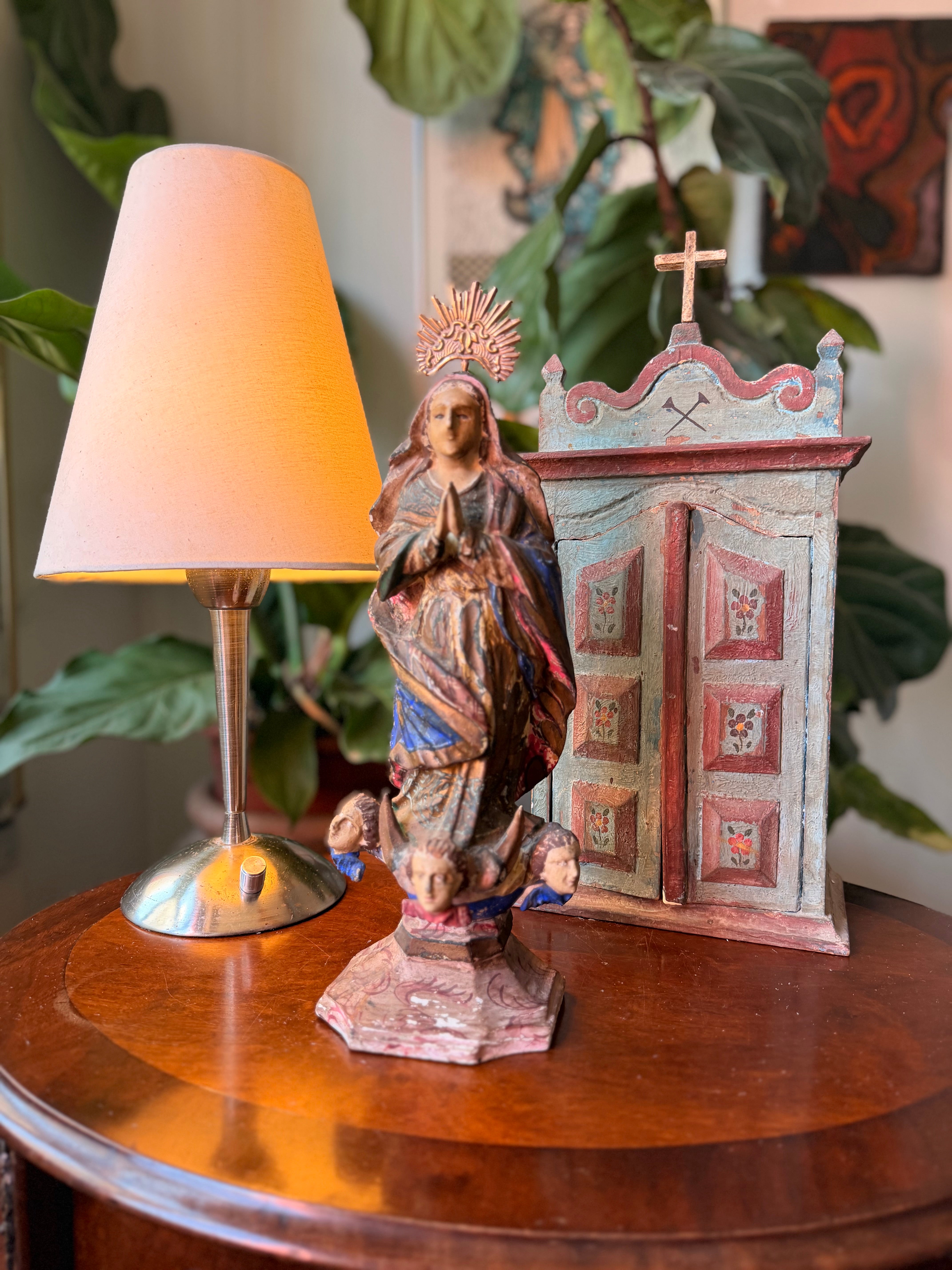 Escultura em madeira Nossa Senhora Conceição Séc XIX/XX 
