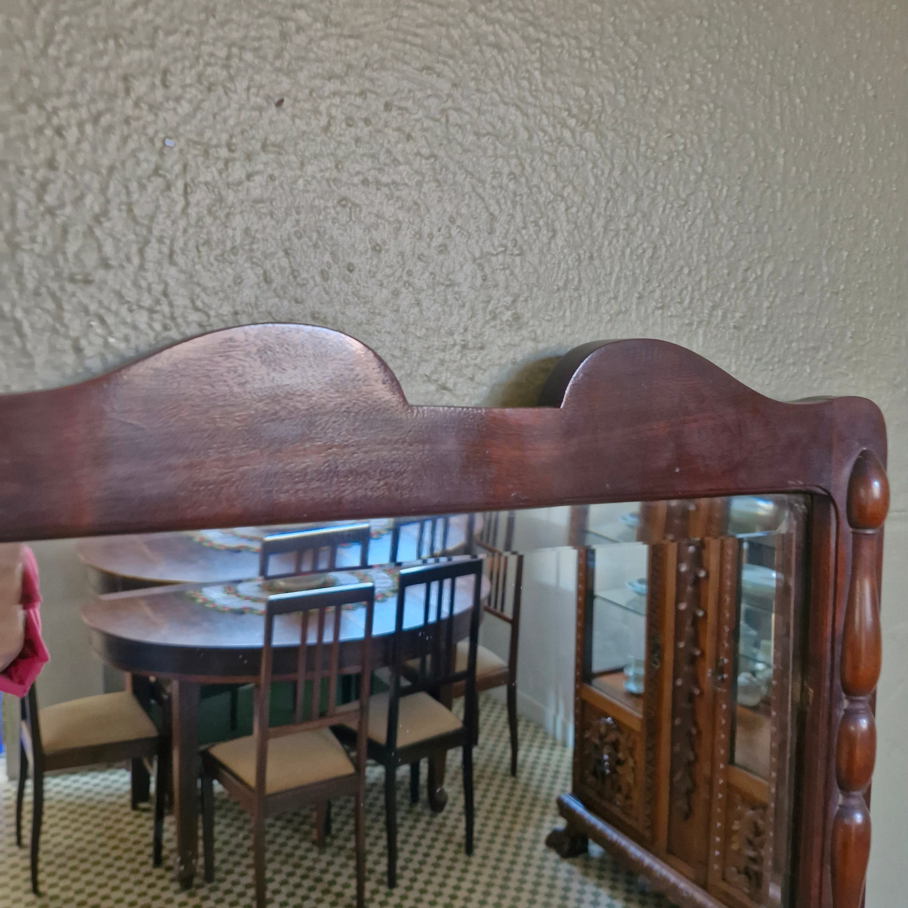 Espelho Retangular Bisotê com moldura colonial em madeira 
