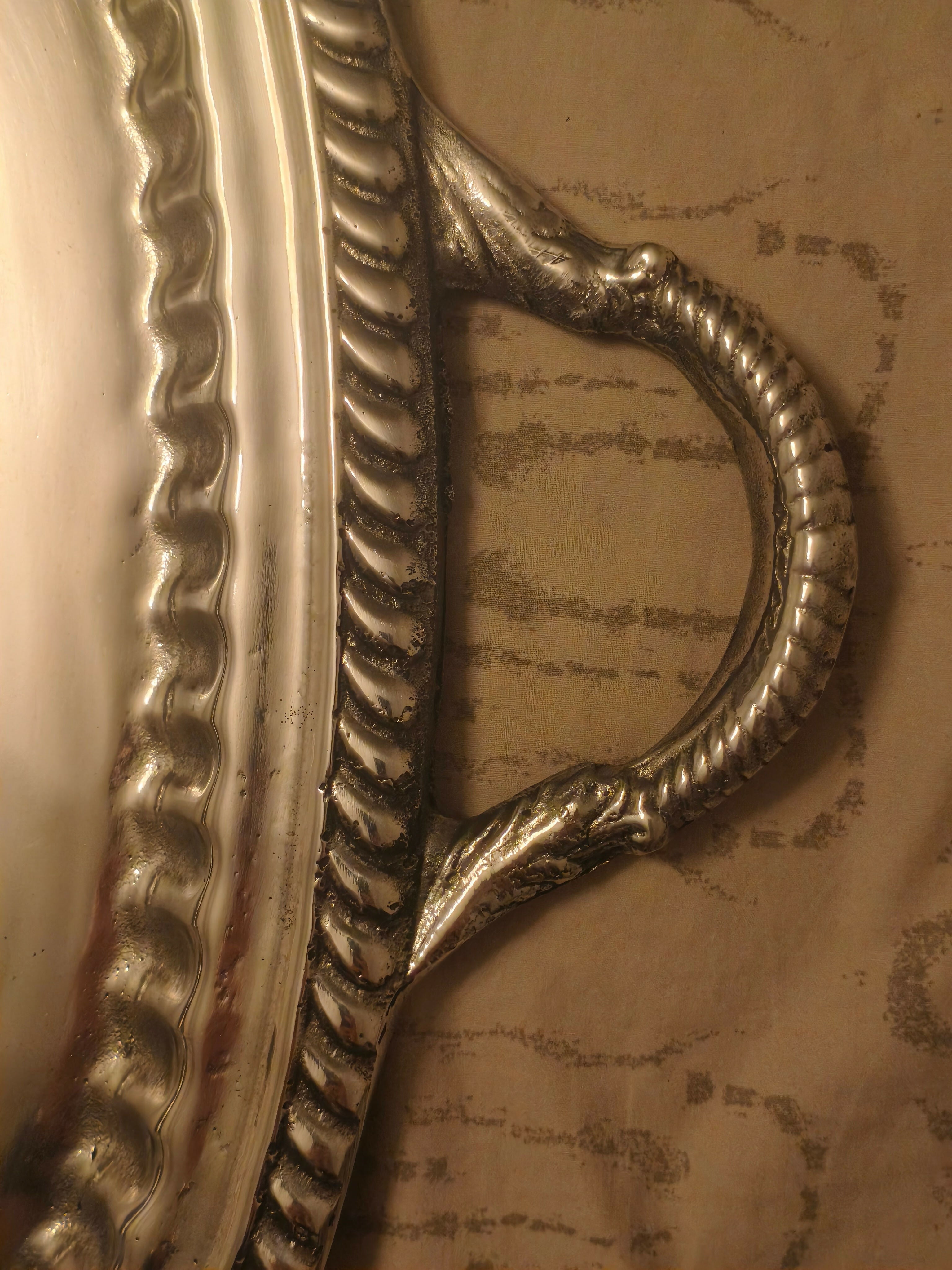 Bandeja grande estilo clássico banhada a prata