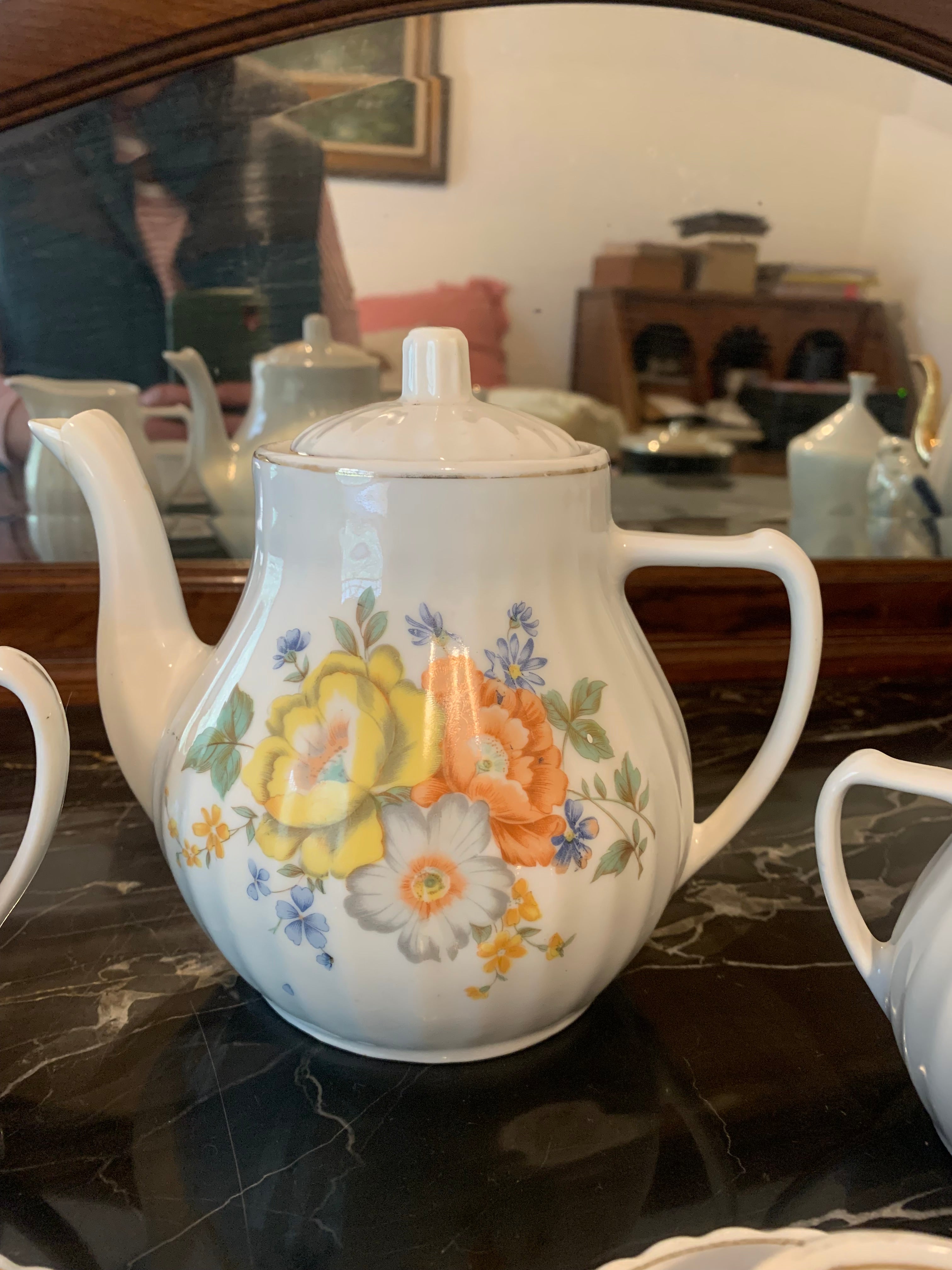 Jogo de café em porcelana canelada Pozzani