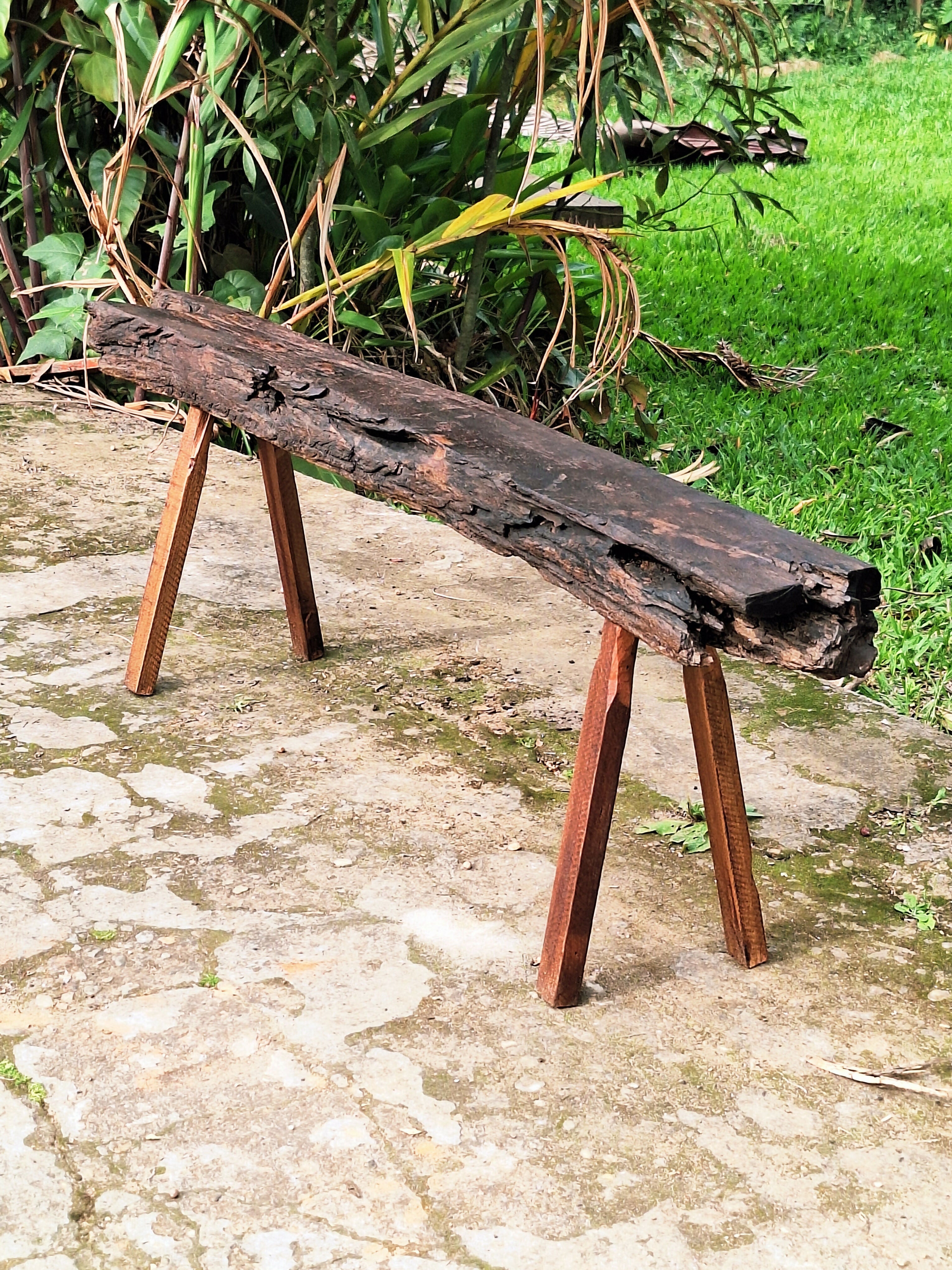 Banco Rústico Madeira Maciça Garimpo Mineiro