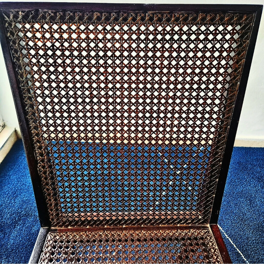 CADEIRA ANOS 50 EM JACARANDÁ E PALHINHA