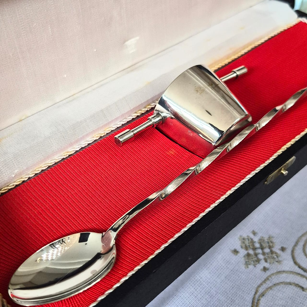 Conjunto de bar vintage Bellini na caixa. Anos 60/70. Metal espessurado à prata. Otimo banho.