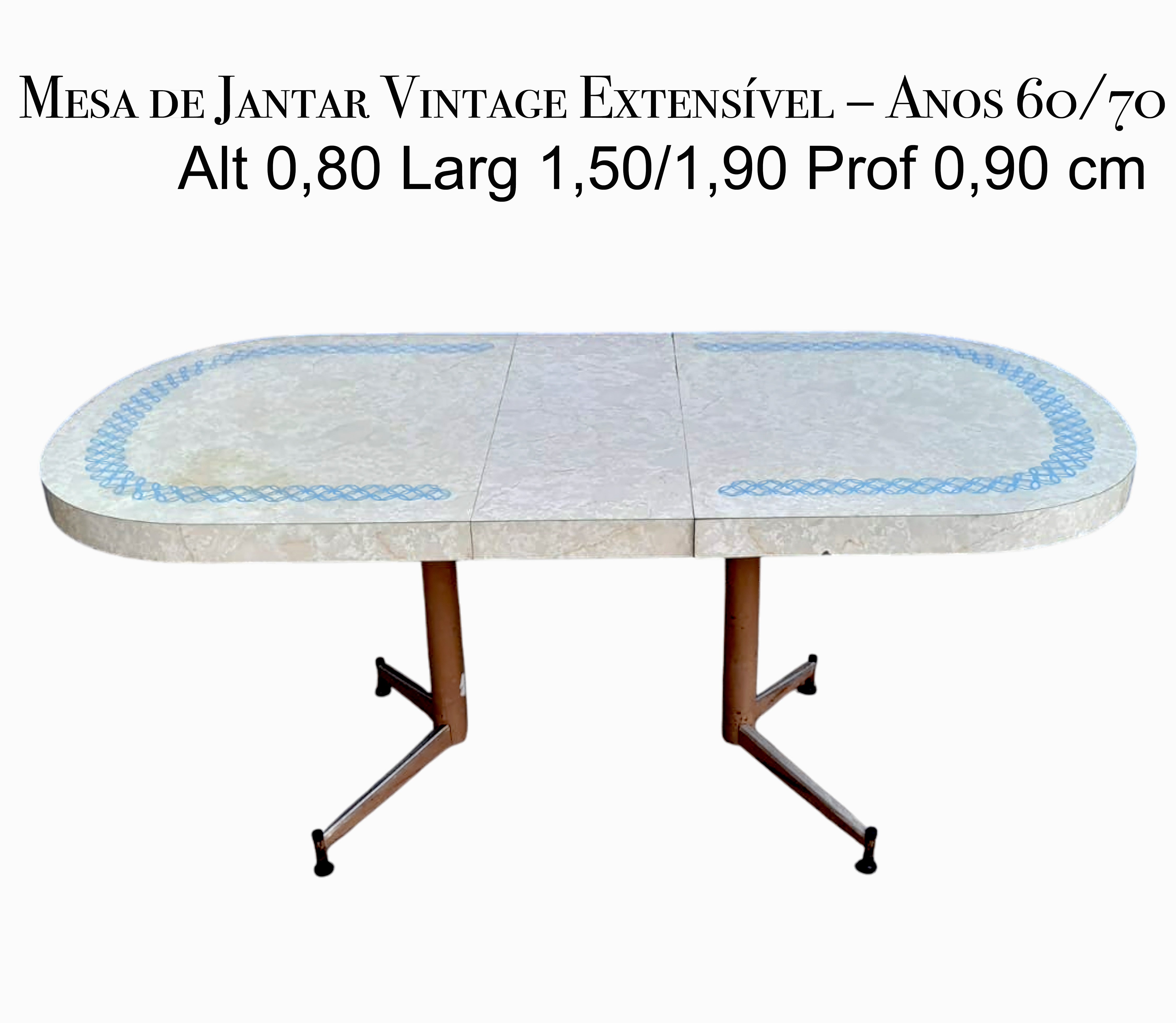 Mesa de Jantar Vintage Extensível com 6 Cadeiras Concha Giratórias – Anos 60/70