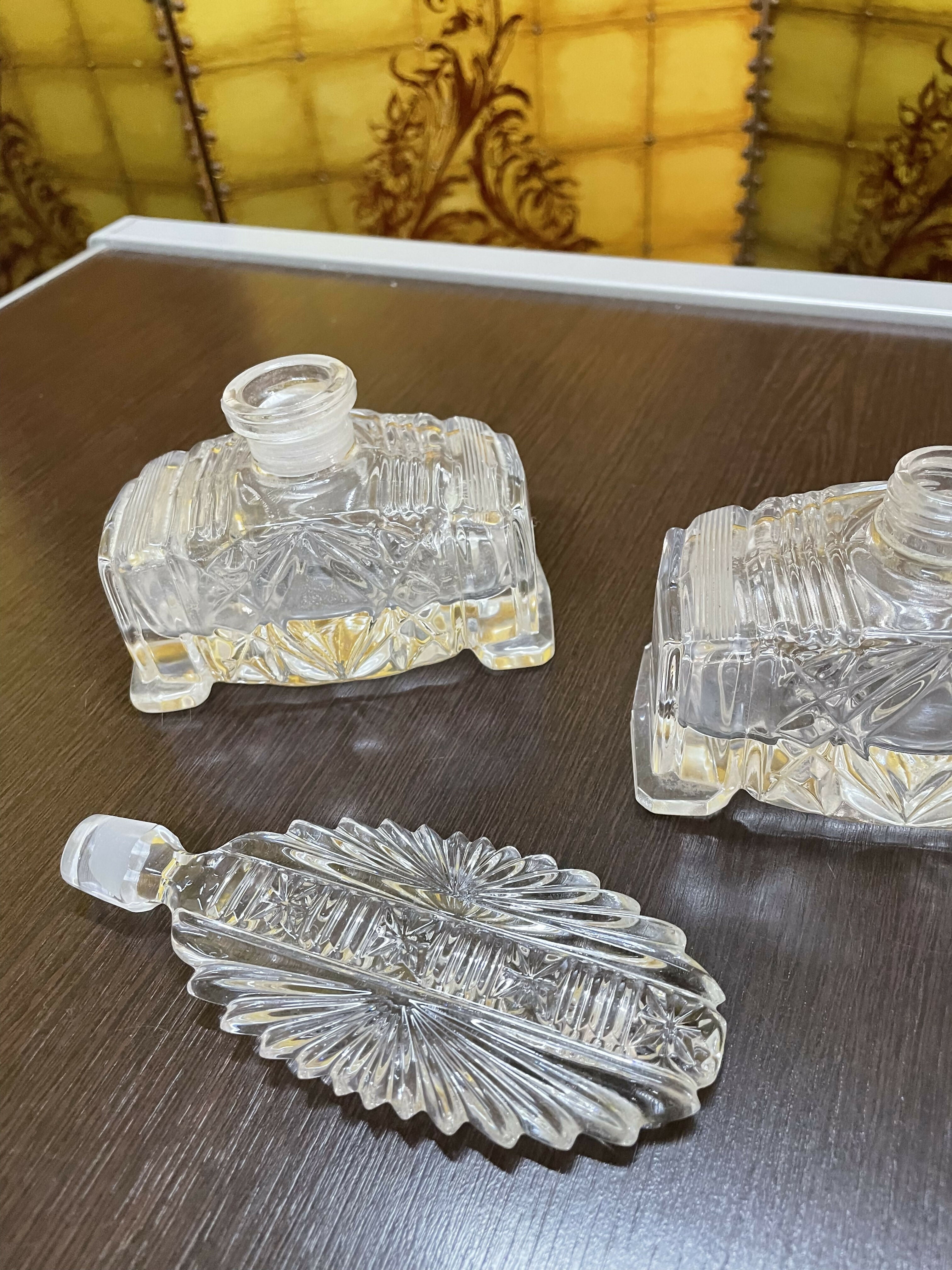 Jogo de dois perfumeiros em cristal Europeu