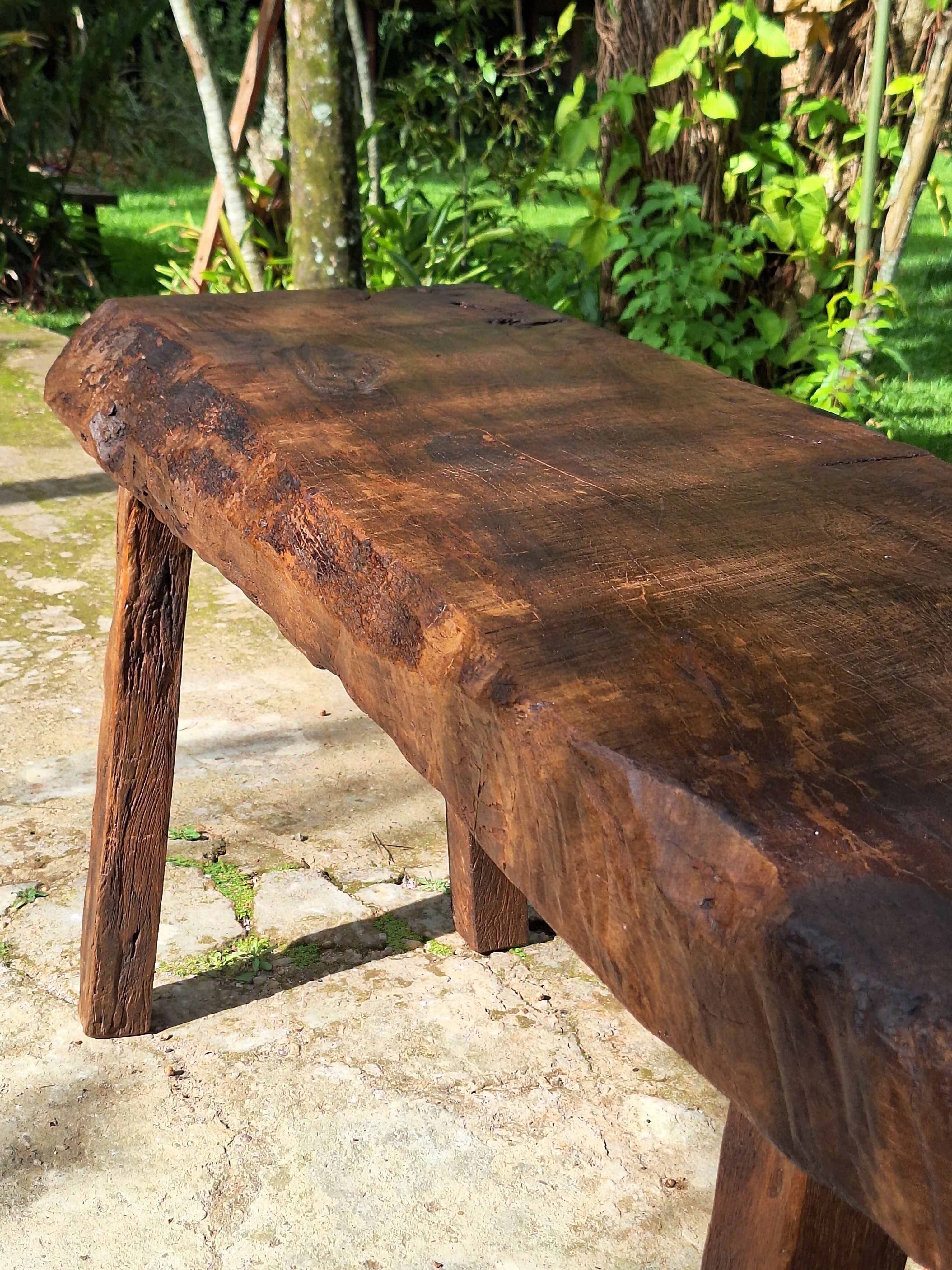 Bancada de Trabalho Antiga Prancha de Madeira Maciça Garimpo Mineiro