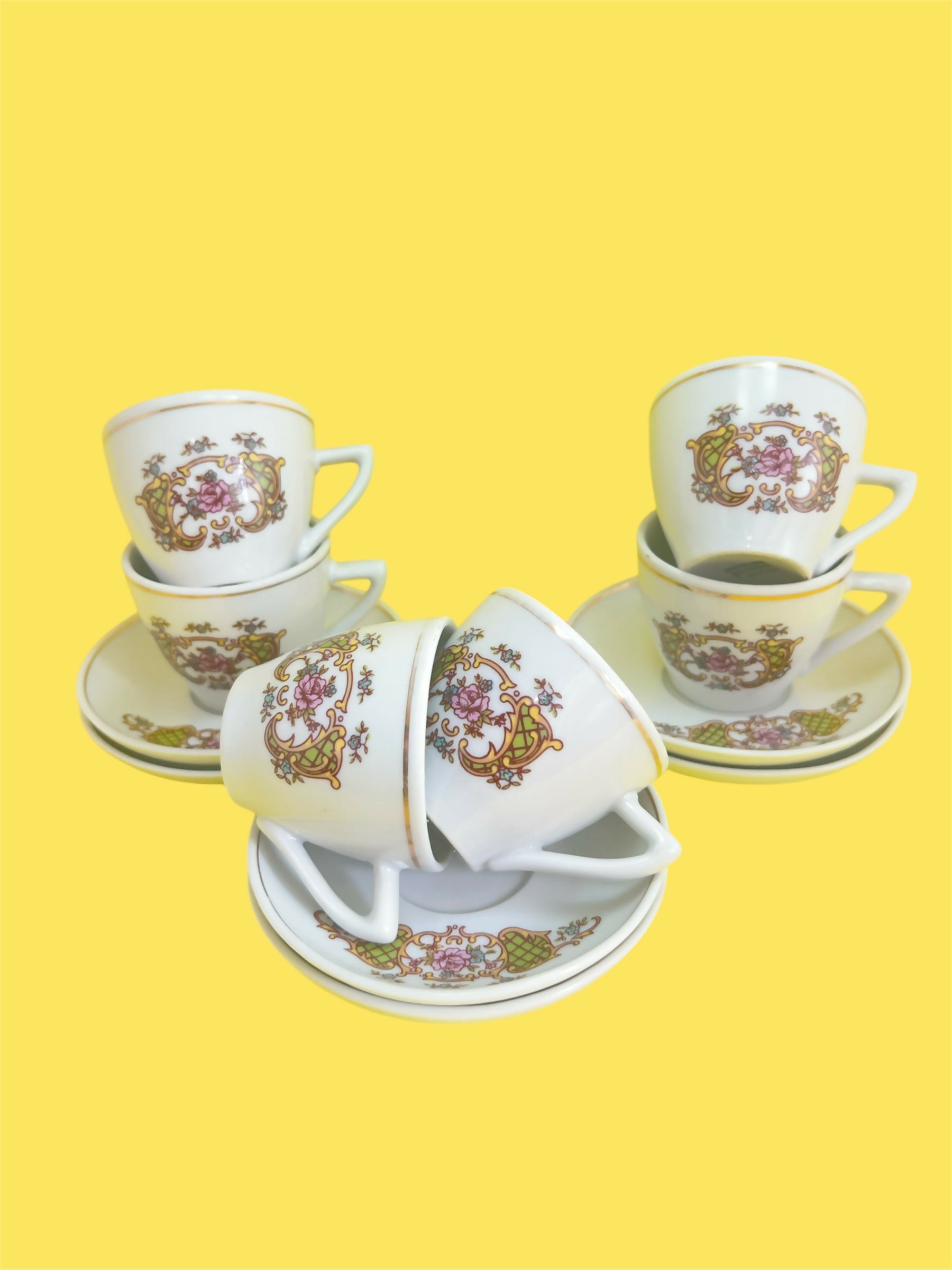 Jogo chá e café Porcelana Pozzani