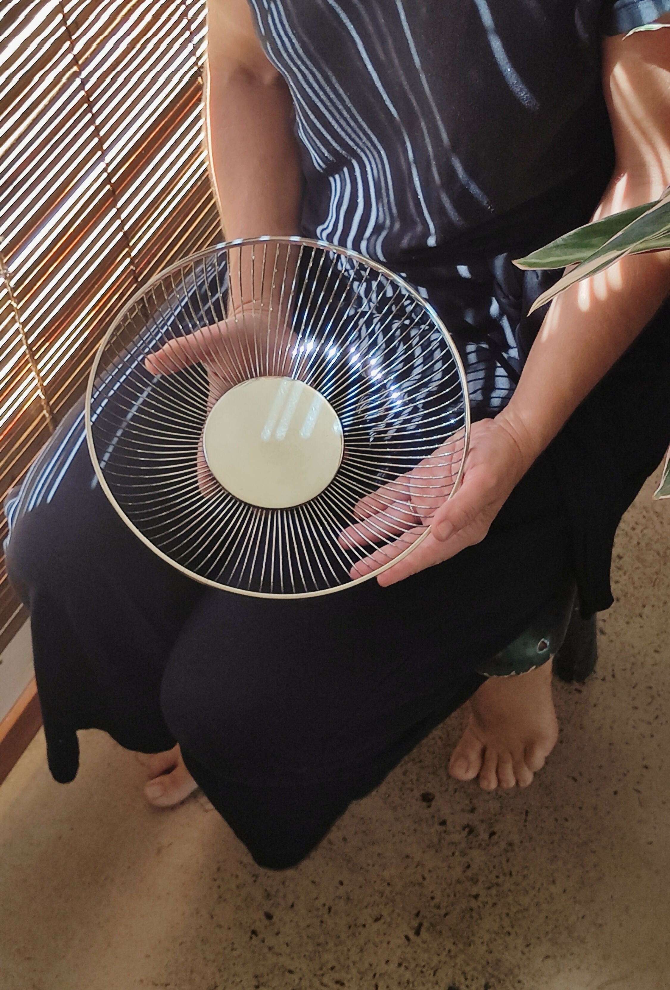 Cesto para pães Wolff com banho de prata