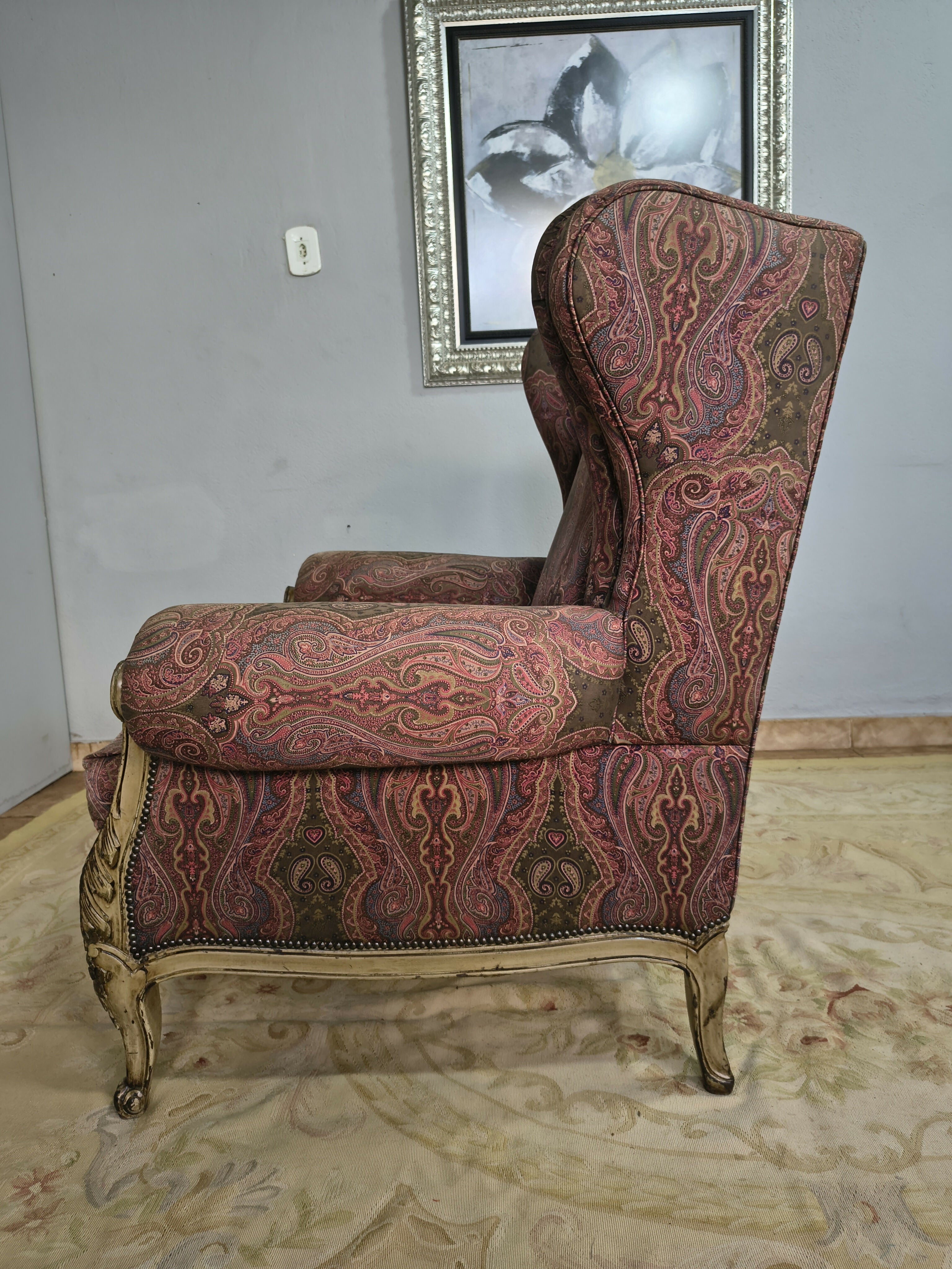 Poltrona Berger Antiga estilo Trono