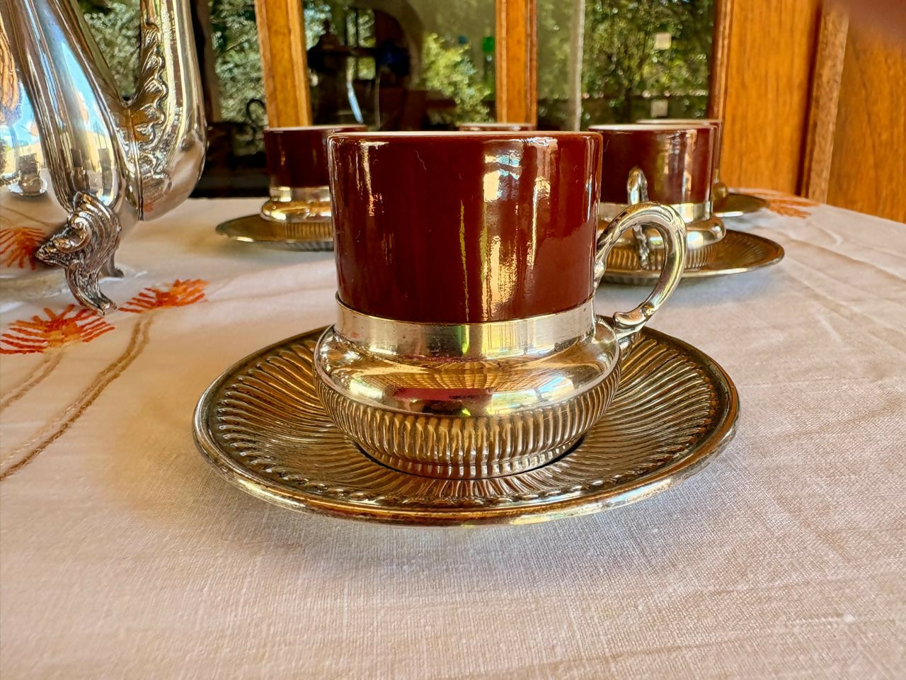Jogo de café espanhol banhado a prata