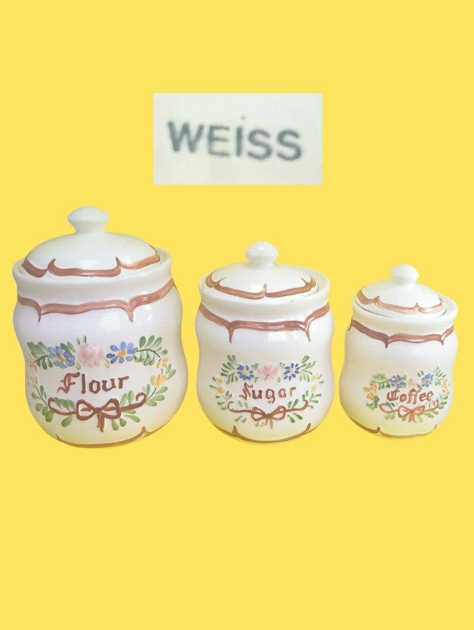 Porcelana Weiss Jogo com 3 potes para mantimentos