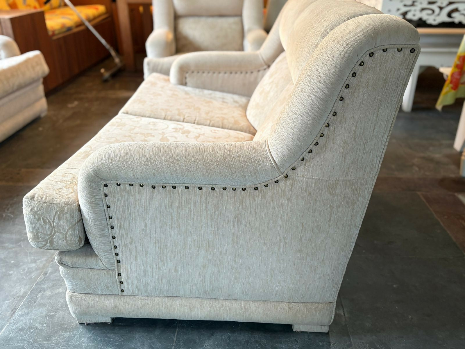Conjunto de Sofás em Jacquard – 4, 2 e 1 lugar
