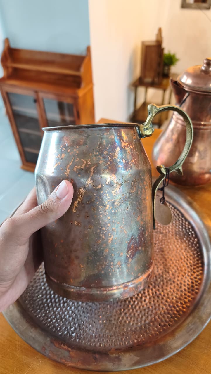 Conjunto Antigo em Cobre com Detalhes em Latão – 4 Peças