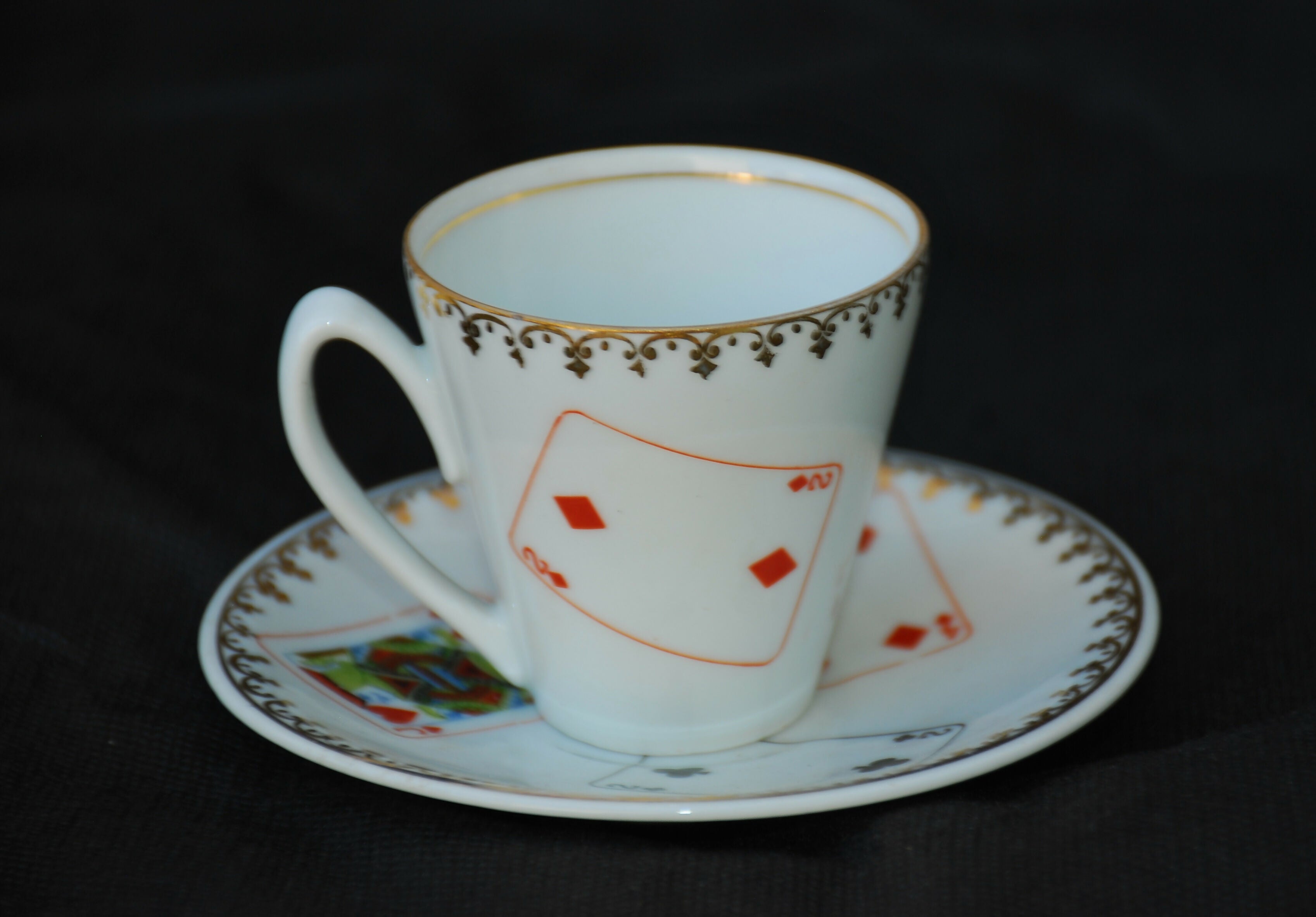 jogo de café Porcelana Real anos 60 - porcelana decoração cartas baralho .
