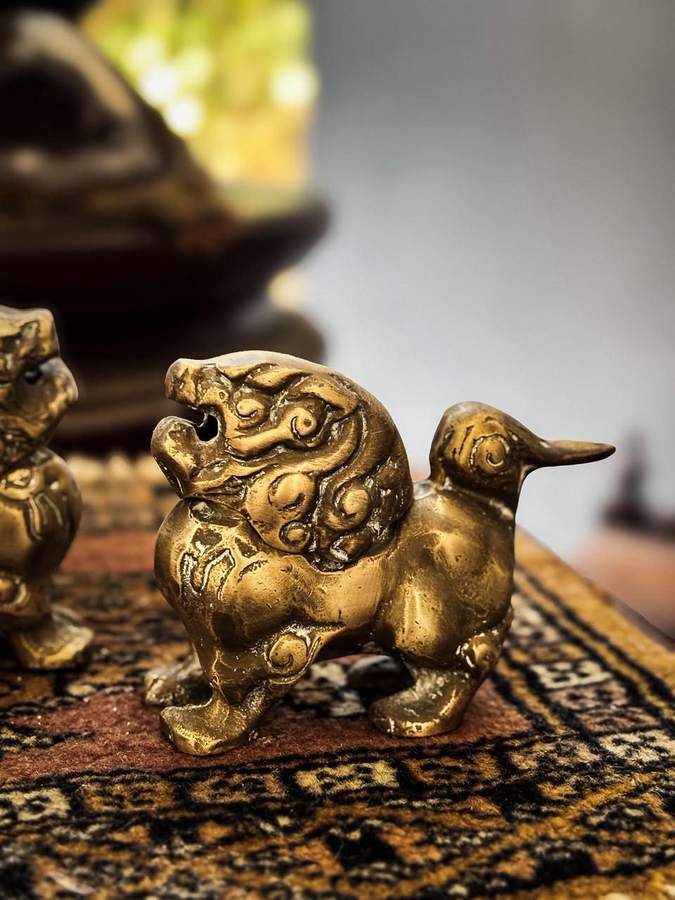Par de Cães de Fó Porta-Incenso em Bronze, China, segunda metade do século XX