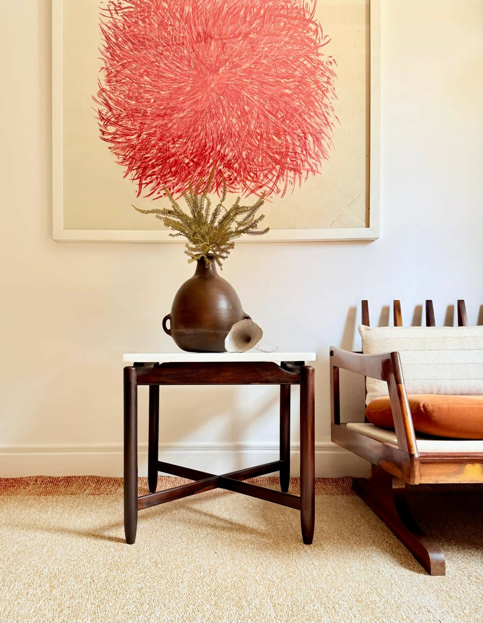 Mesa Lateral Jorge Jabour Mauad- Móveis Cantú em jacarandá