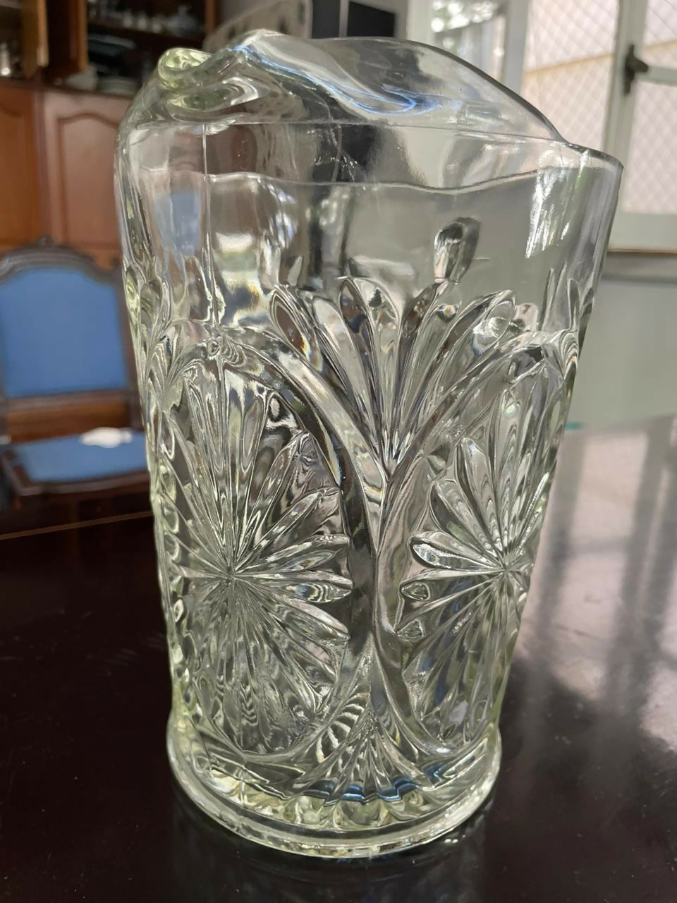 Grande jarra em cristal lapidado
