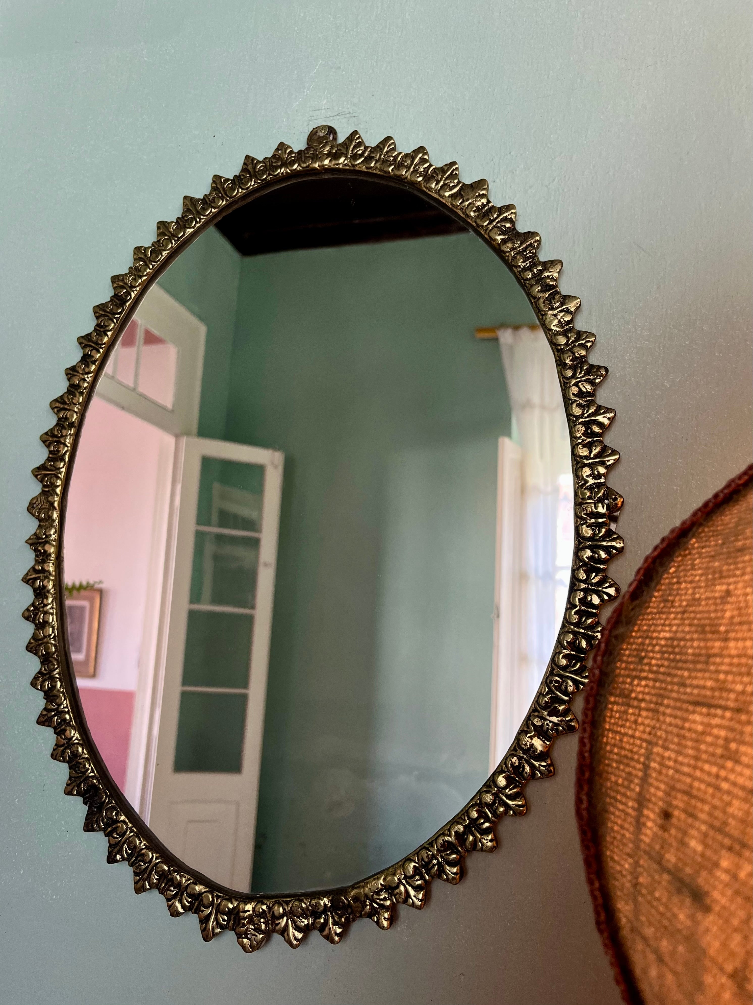 Espelho Oval vintage Ouro velho