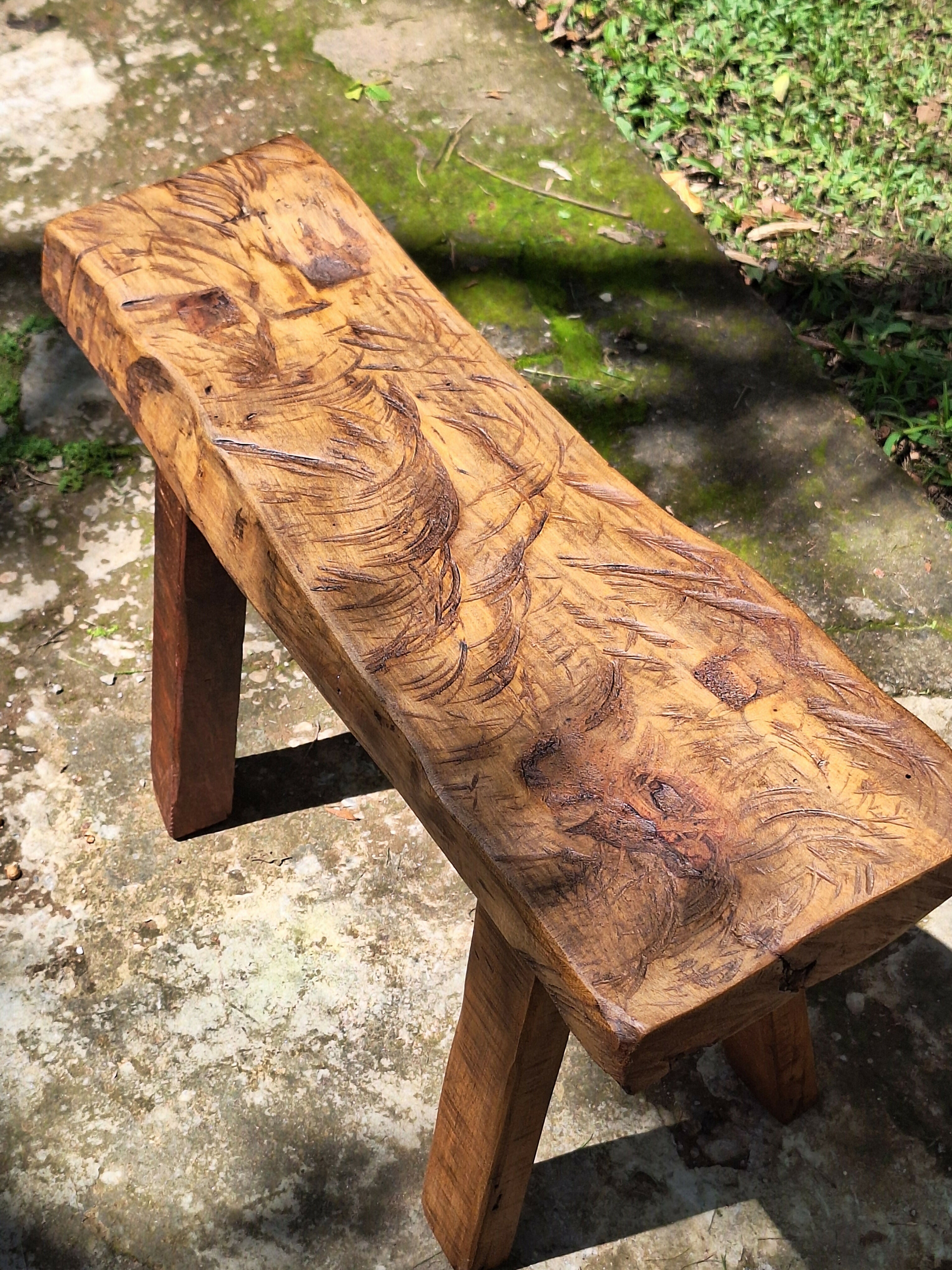 Banco Rústico Madeira Maciça Garimpo Mineiro