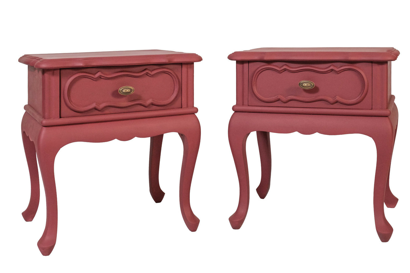 Mesa de cabeceira restaurada marsala - madeira maciça (valor unitário)