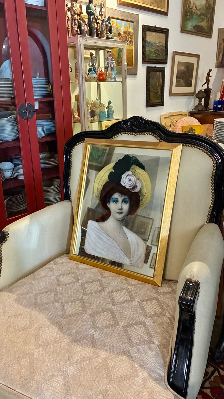Quadro Retrato Feminino Belle Époque