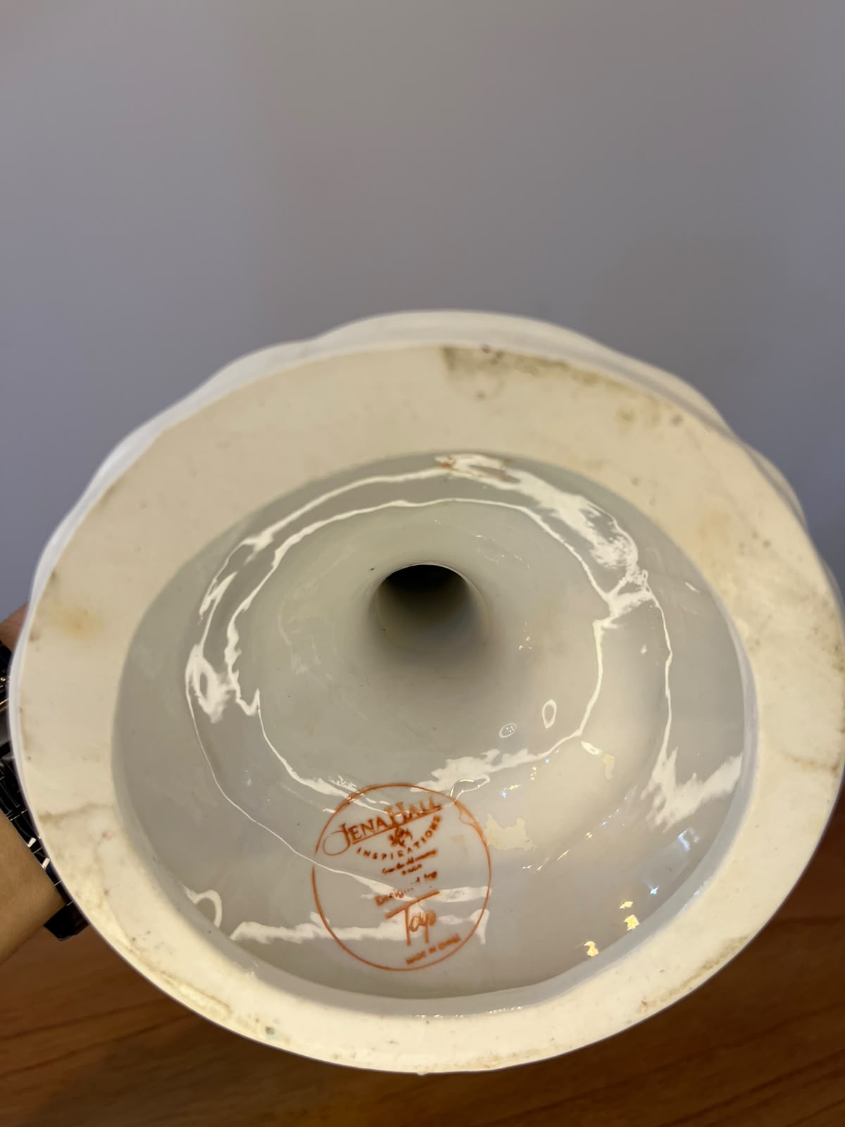Castiçal em porcelana azul Jena Hall decorado – 26,5 cm (2 unidades disponíveis)