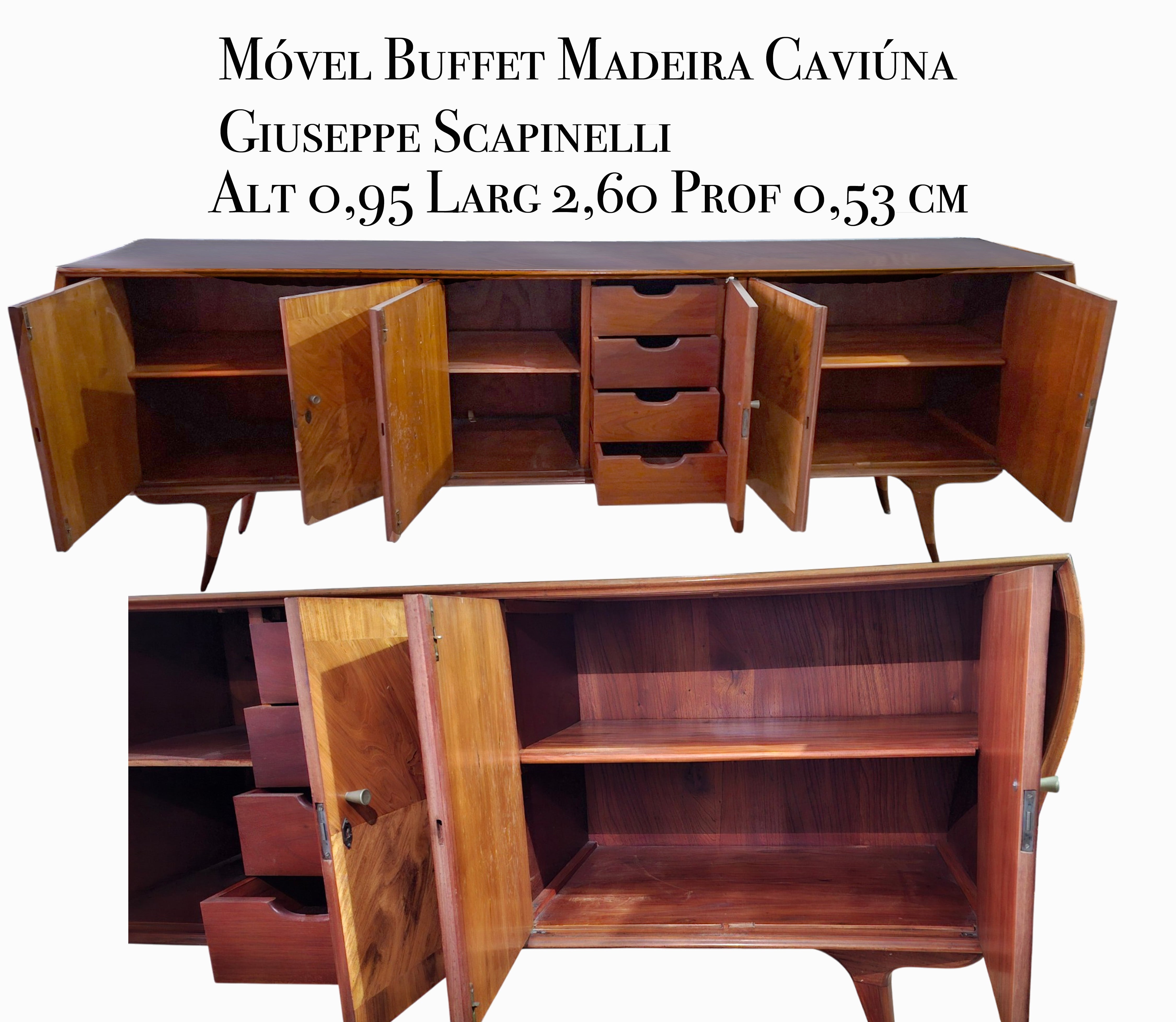 Buffet Vintage em Madeira Caviúna – Giuseppe Scapinelli – Anos 50/60