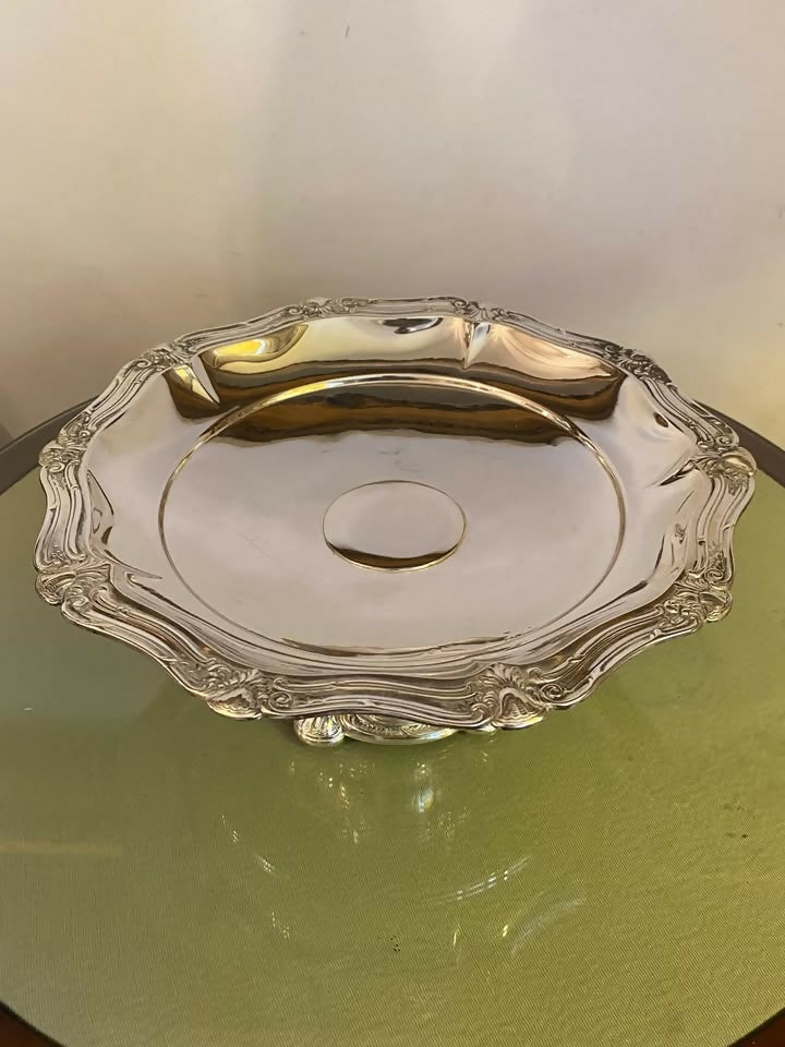 Fruteira ou centro de mesa espessurada a prata