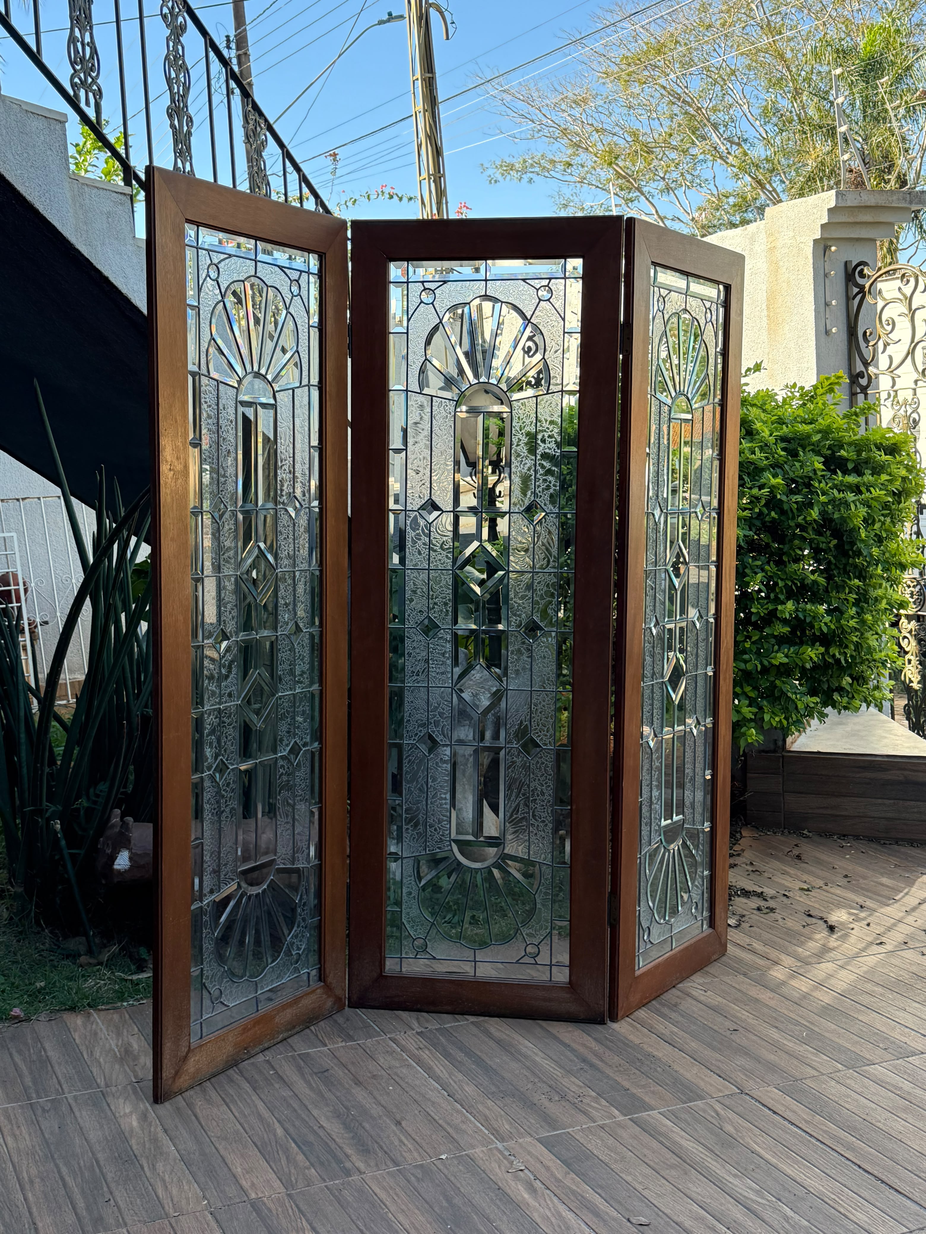 Biombo de Vitral em cristal bisotado 