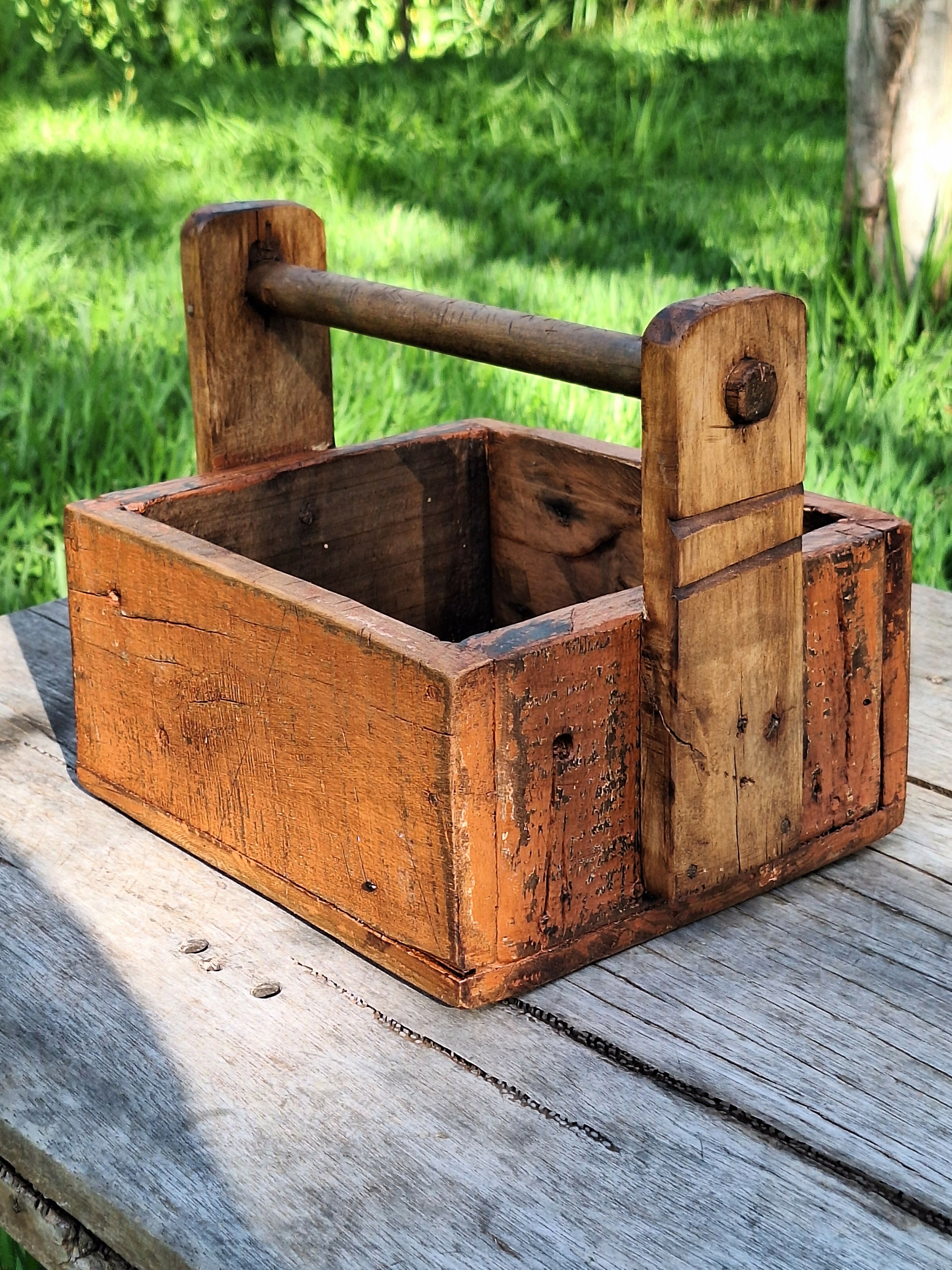 Caixa de Ferramenta Tinta Gasta Madeira Maciça Garimpo Mineiro