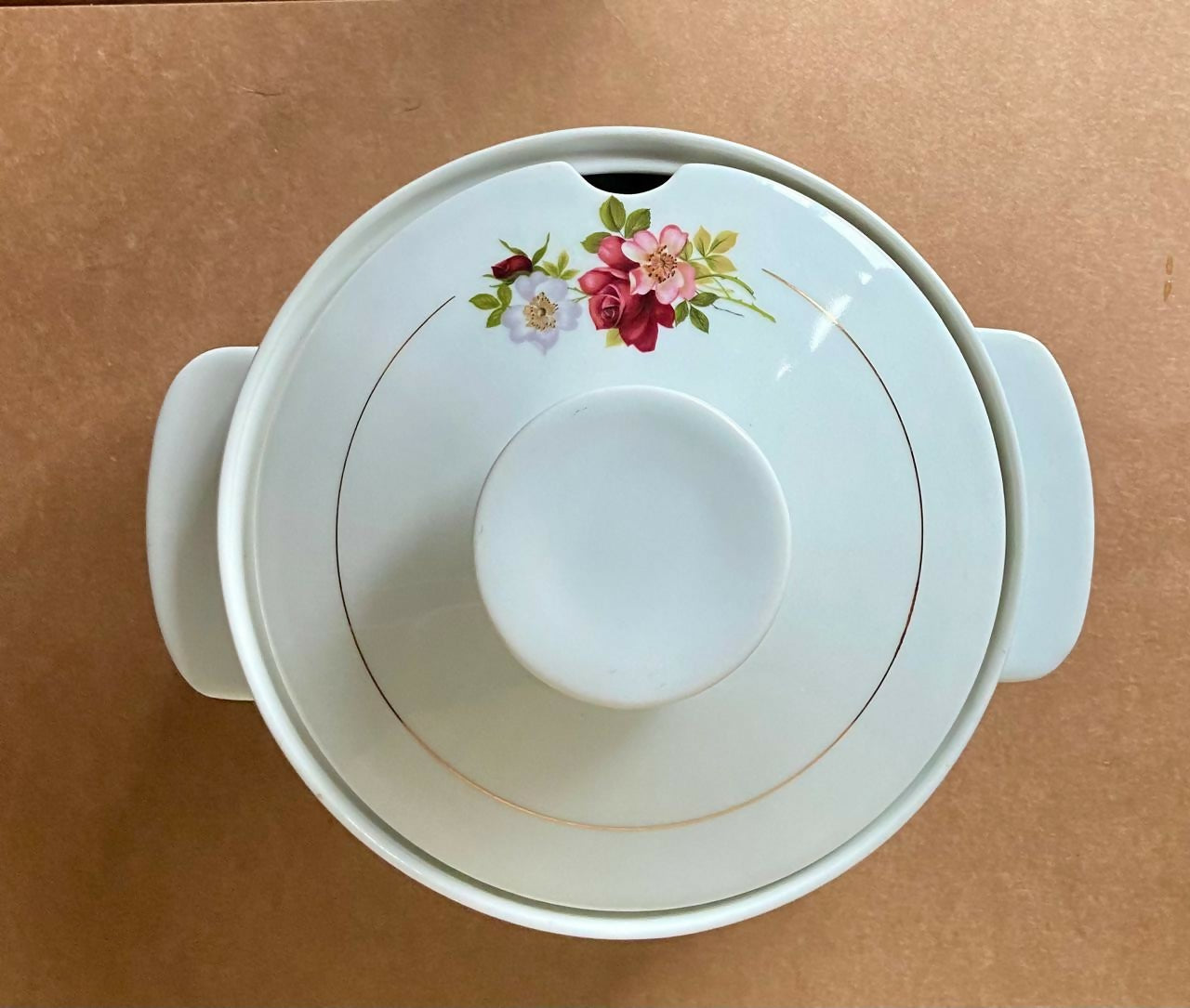 Sopeira em Porcelana Renner com decoração floral 25cm (DMCPS_297)