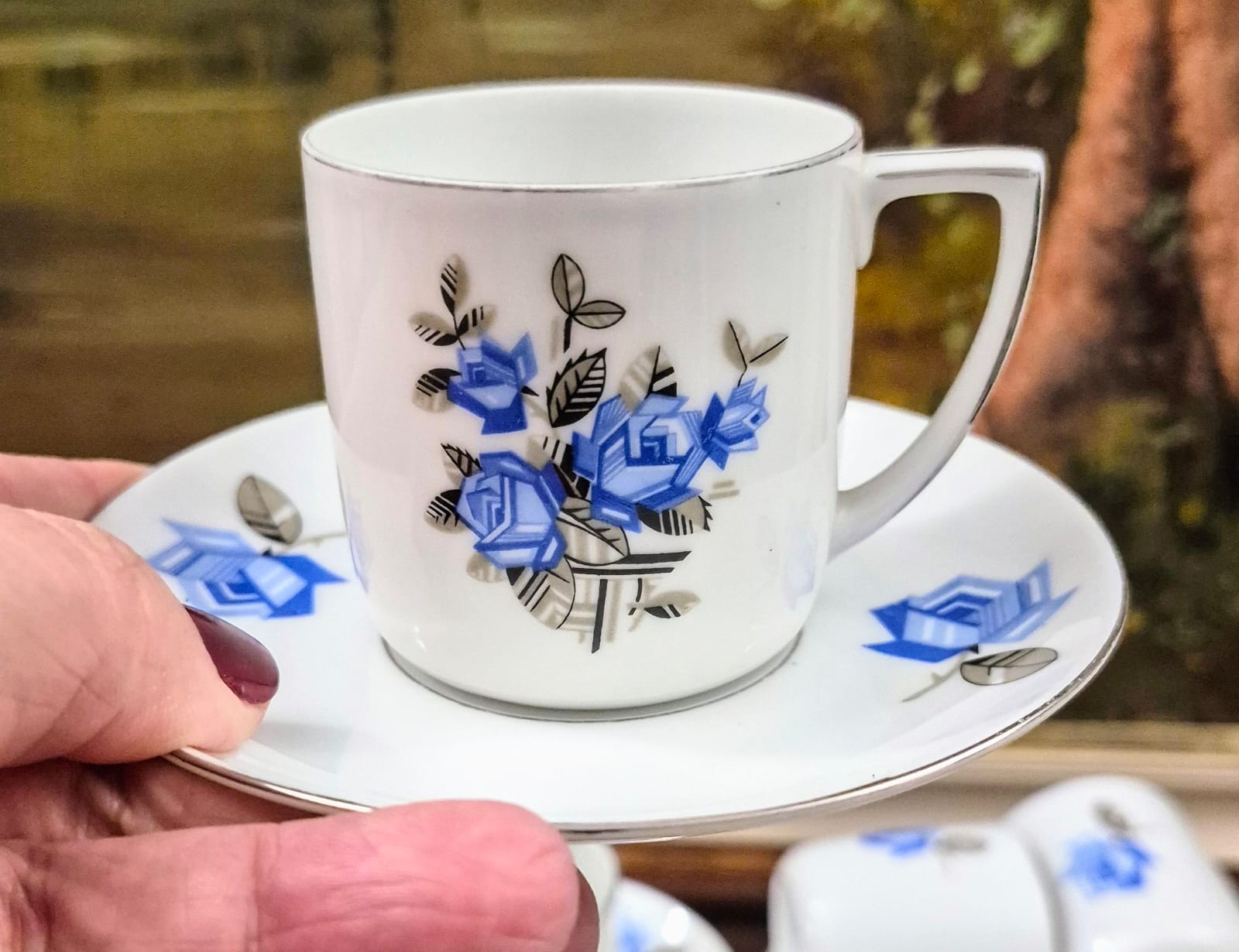 Conjunto de 10 xícaras para café em porcelana tcheca antiga, anos 30, MZ. Maravilhoso e impecável!