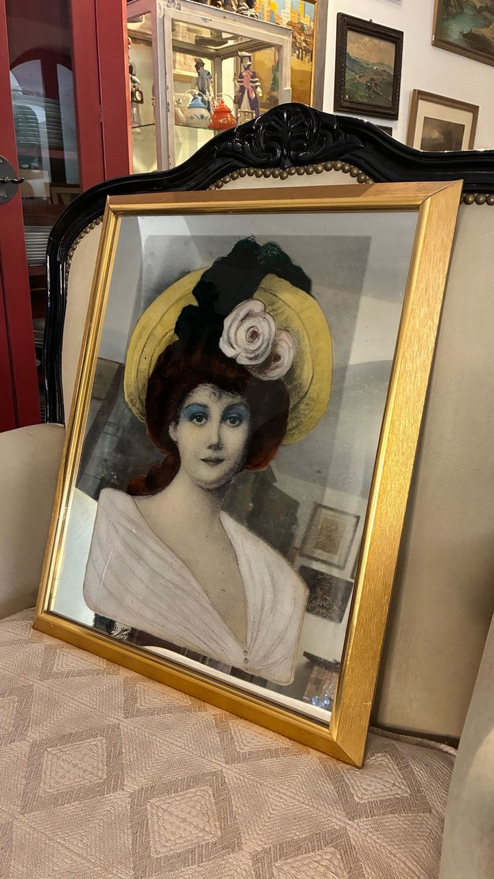 Quadro Retrato Feminino Belle Époque