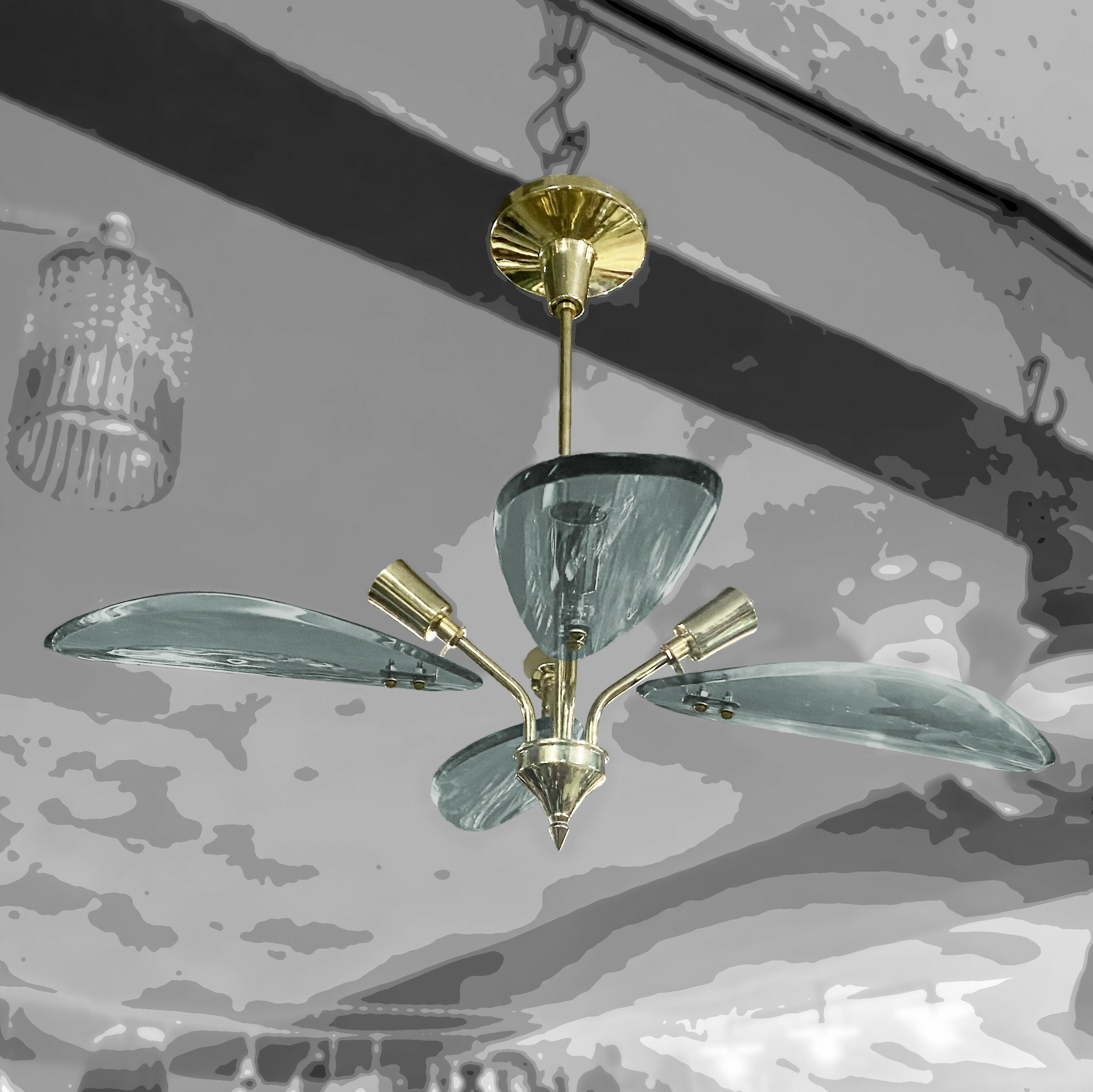 Lustre antigo restaurado - Estilo Mid Century