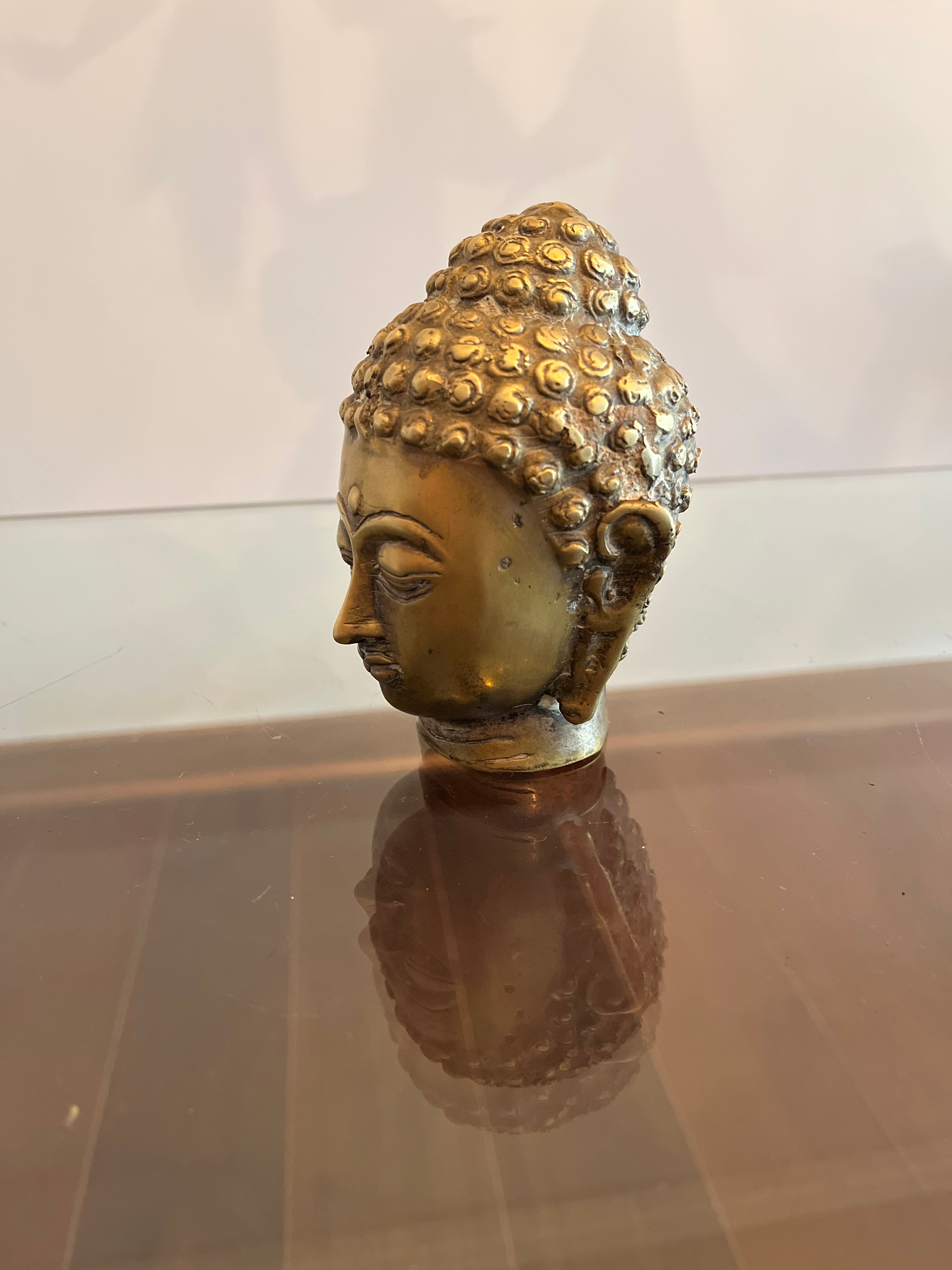 Cabeça de Buda em bronze 