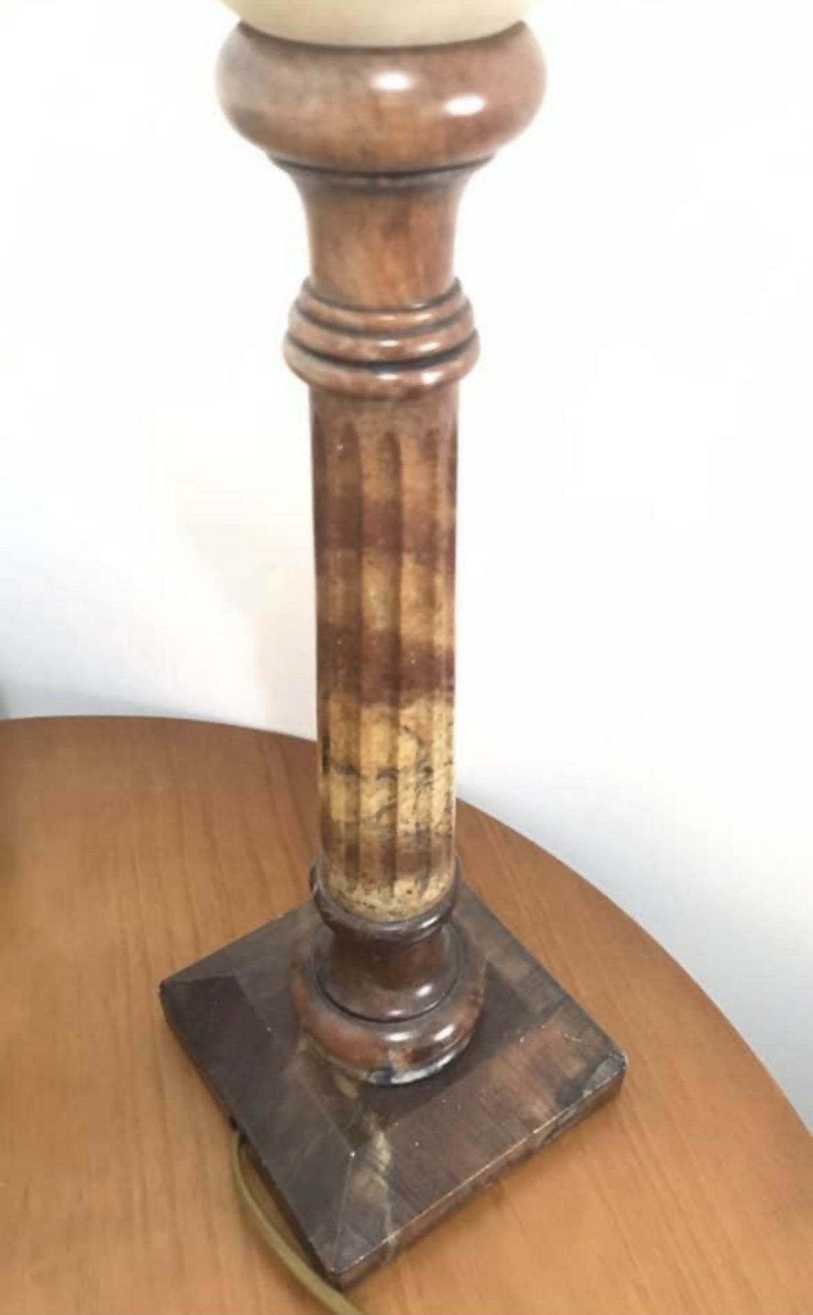 Par de abajur alabastro espanhol marrom e rosé