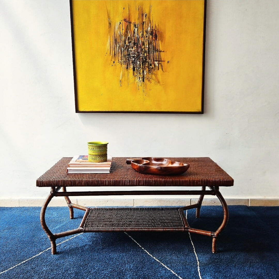 MESA DE CENTRO EM JUNCO (ANOS 60)