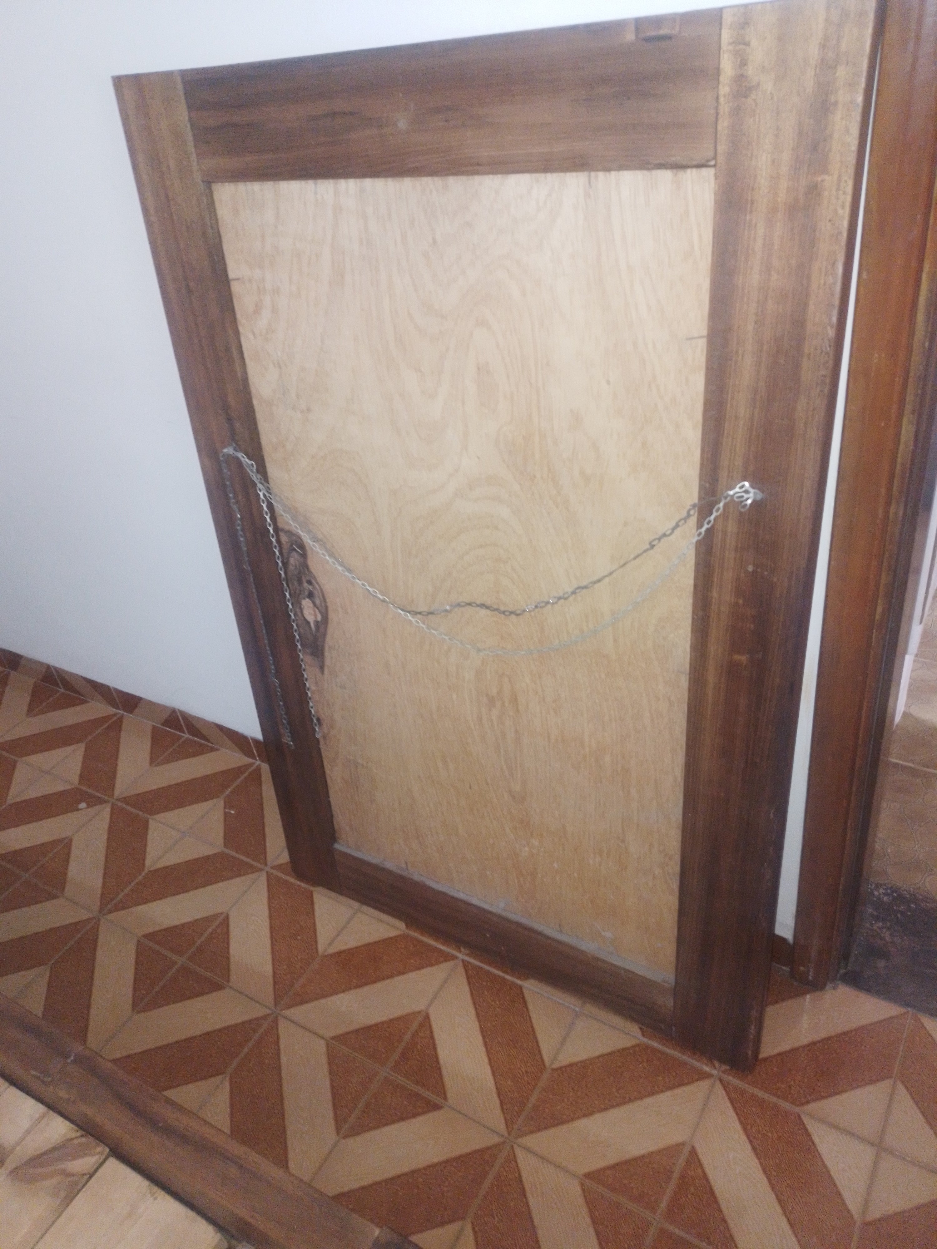 Espelho retangular antigo e diferenciado entalhado à mão, vintage